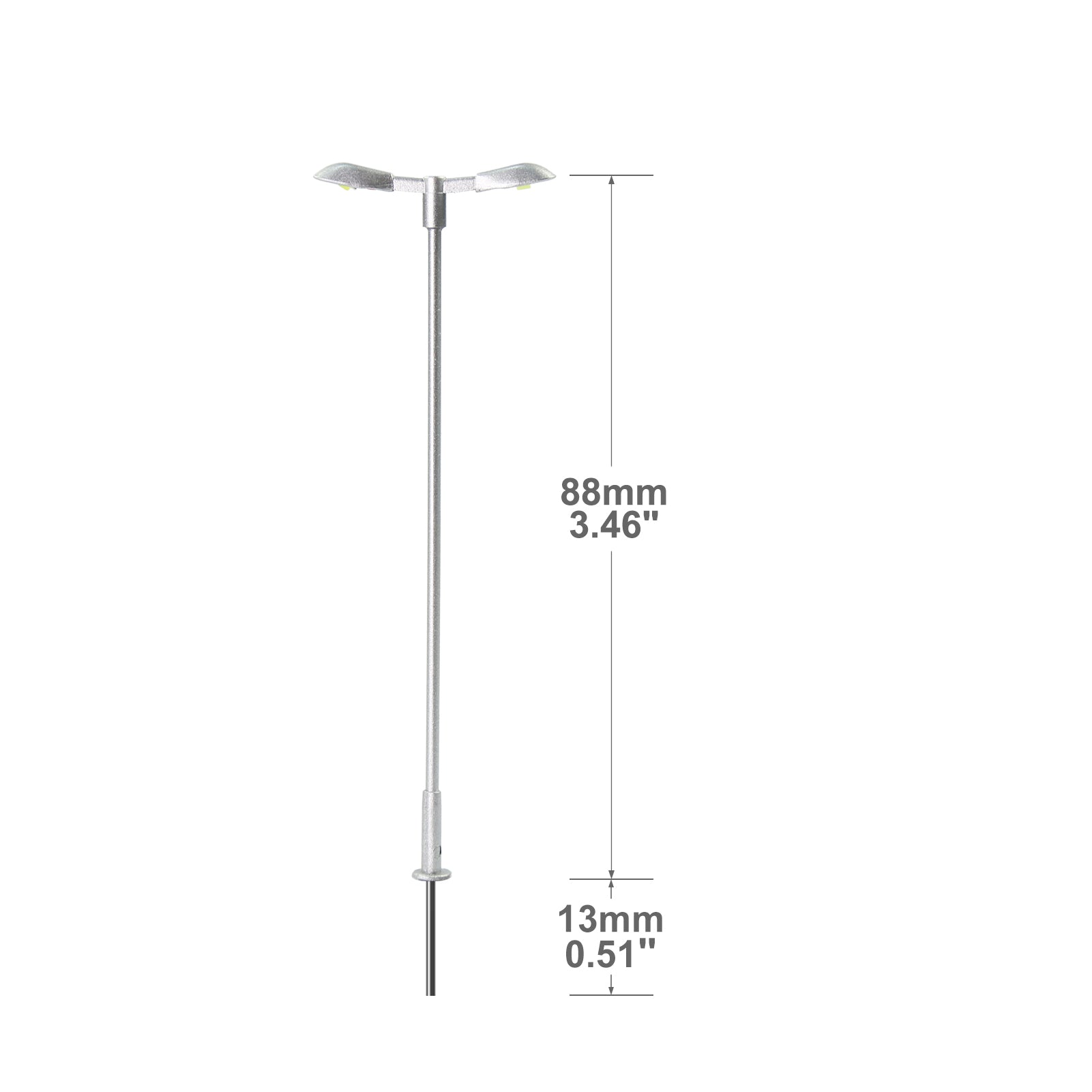 LD13 10pcs Z N TT HO OO Scale Metal Street Lights Silver LED Lamps