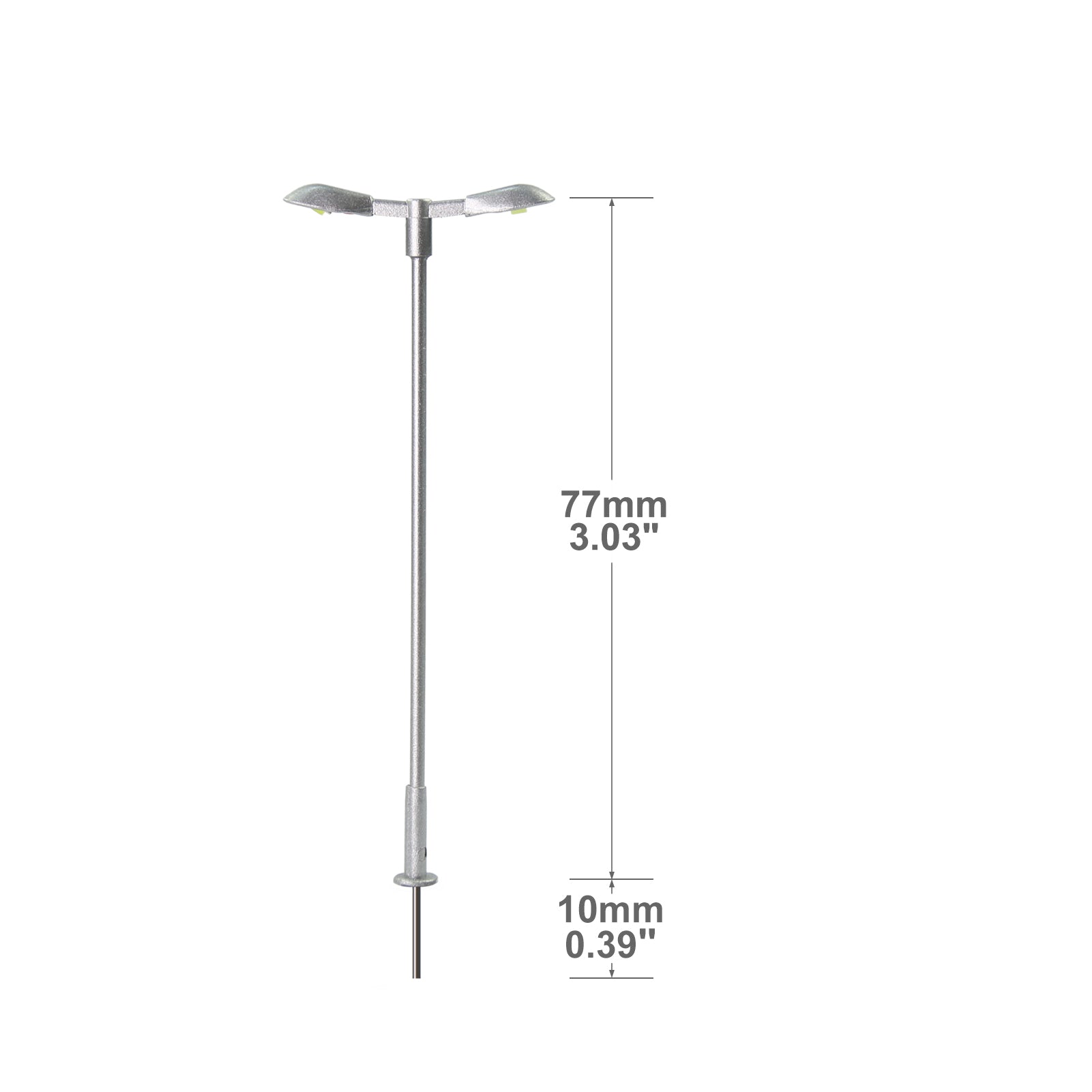 LD13 10pcs Z N TT HO OO Scale Metal Street Lights Silver LED Lamps