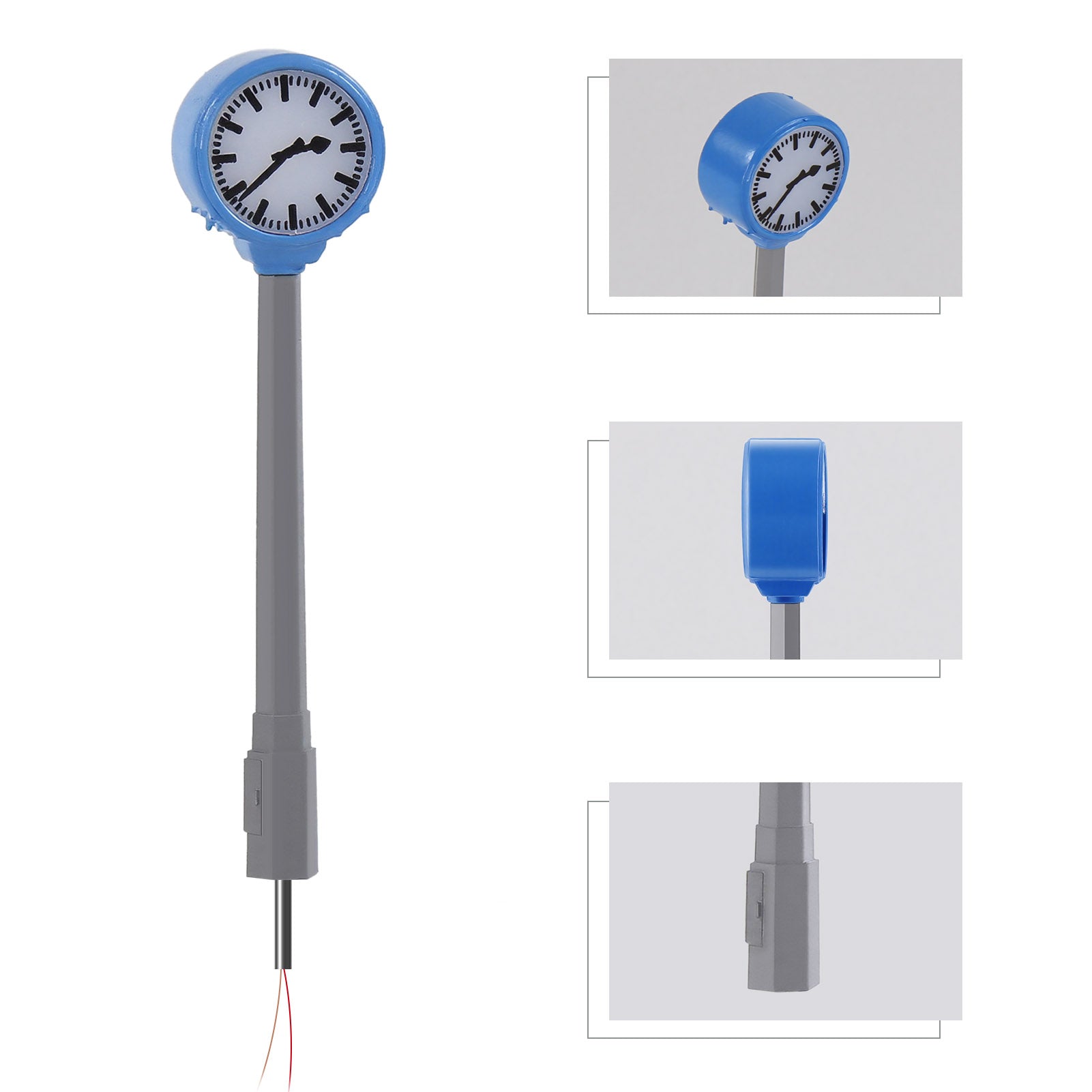 LD35 3pcs N Scale 1:160 HO Scale 1:87 Blue Platform Clock Lamps Warm White LED