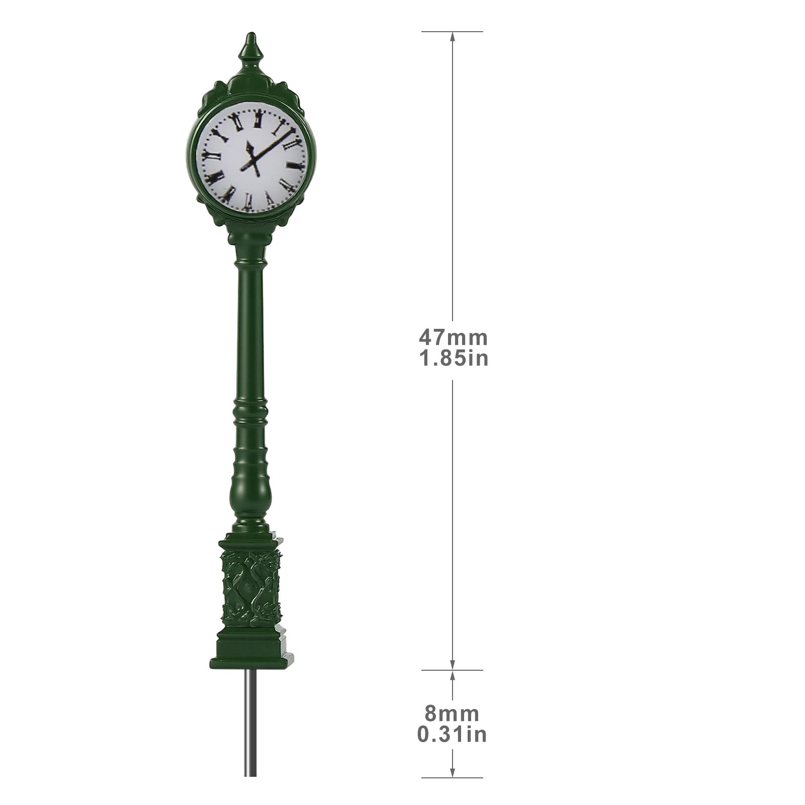 LD37 3pcs N Scale 1:160 HO Scale 1:87 Green Platform Clock Lamps Warm White LED