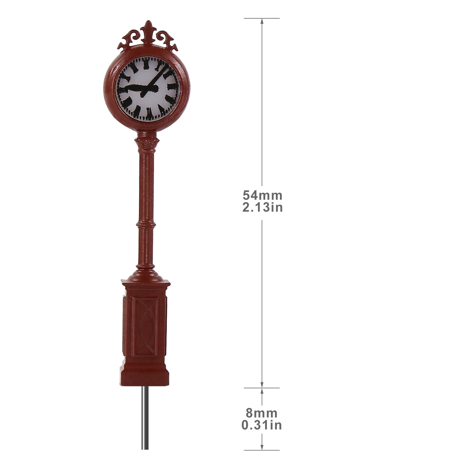 LD38 3pcs N Scale 1:160 HO Scale 1:87 Red Platform Clock Lamps Warm White LED