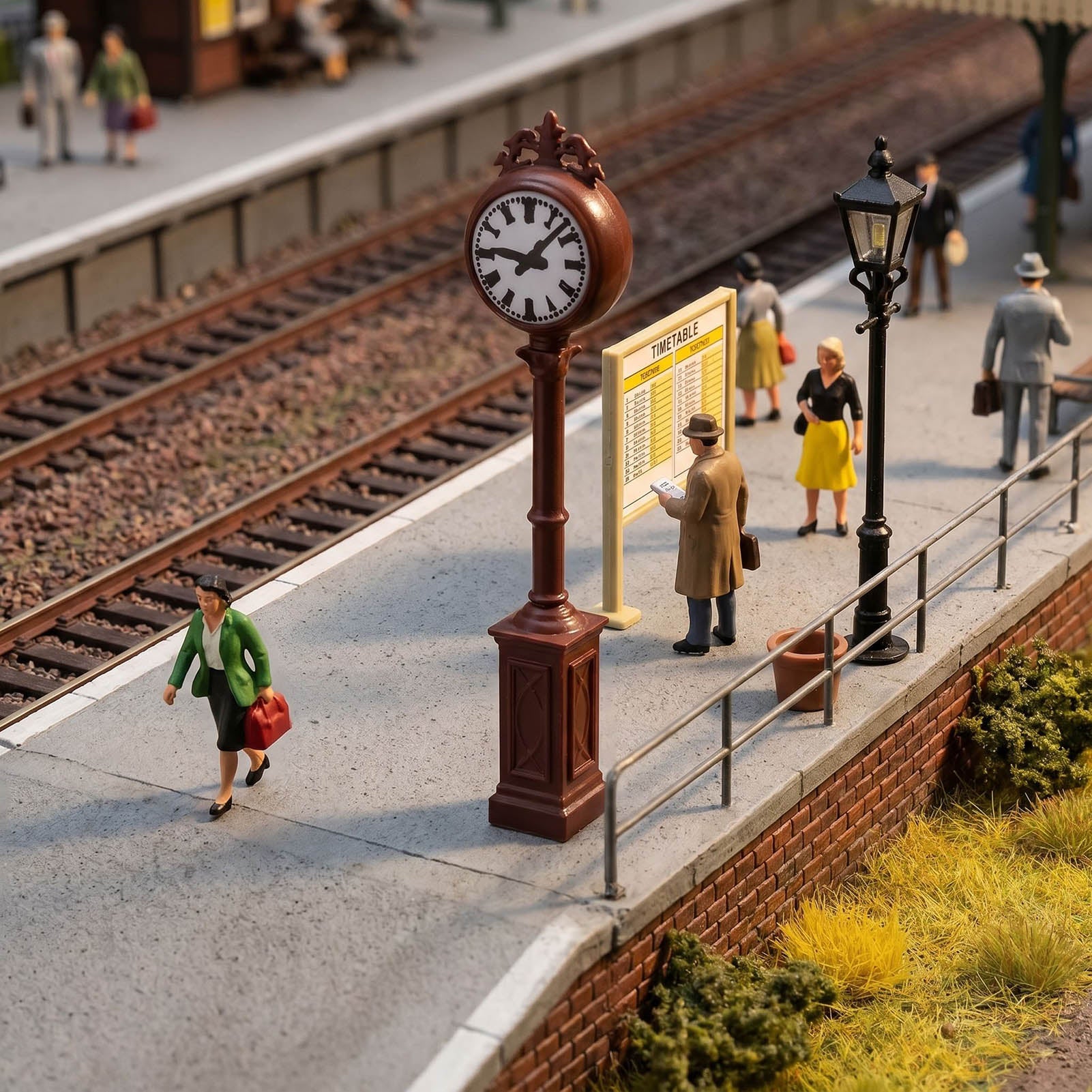 LD38 3pcs N Scale 1:160 HO Scale 1:87 Red Platform Clock Lamps Warm White LED