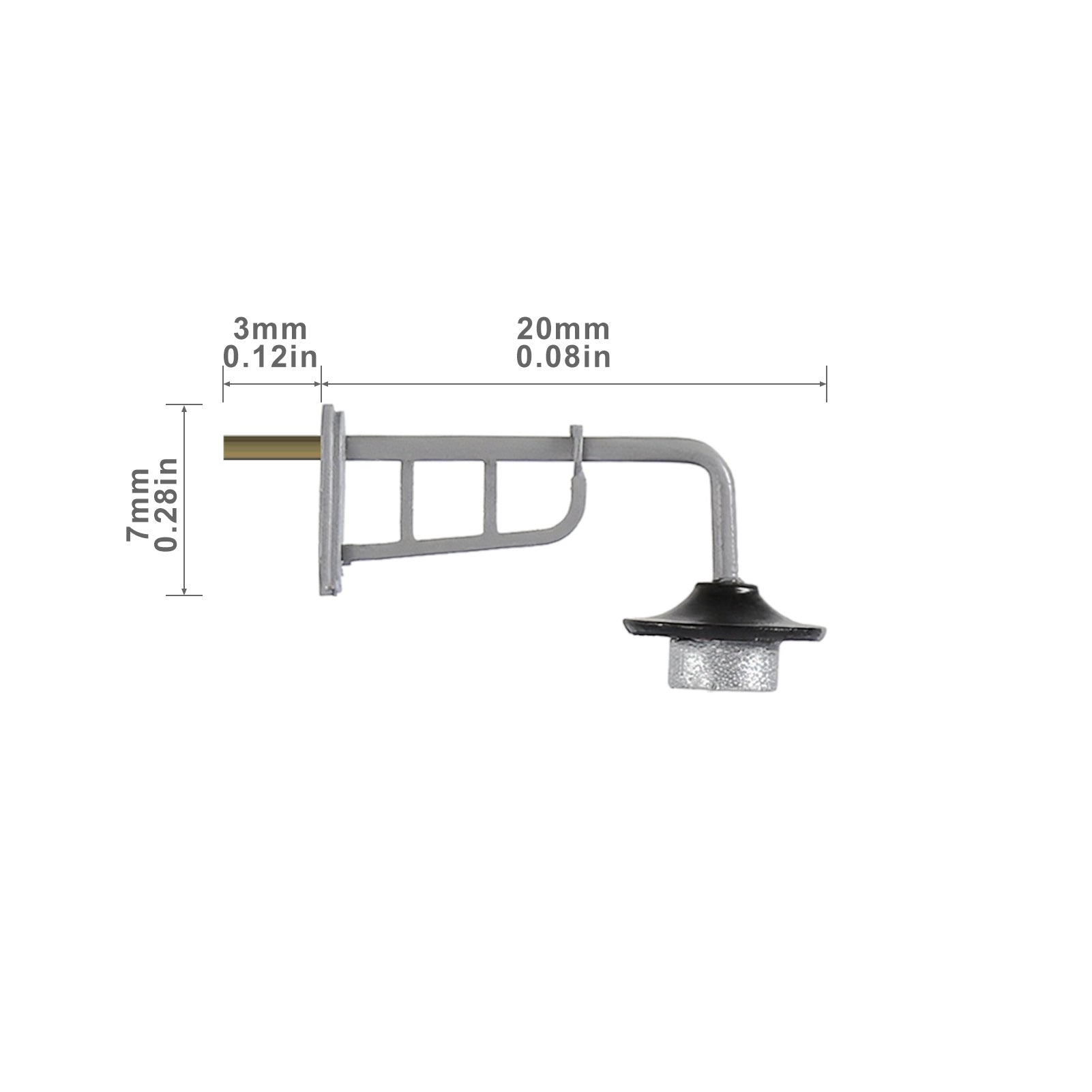 LD39 5pcs N Scale 1:160 HO Scale 1:87 O Scale 1:50 Warm White LED Metal Head Lamps Wall Lights