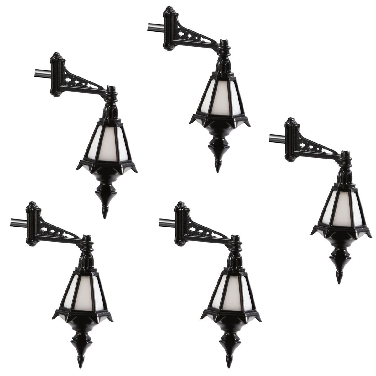 LD42 5pcs O HO Scale Model Wall Lights Vintage Hexagon Wall Mount Lantern