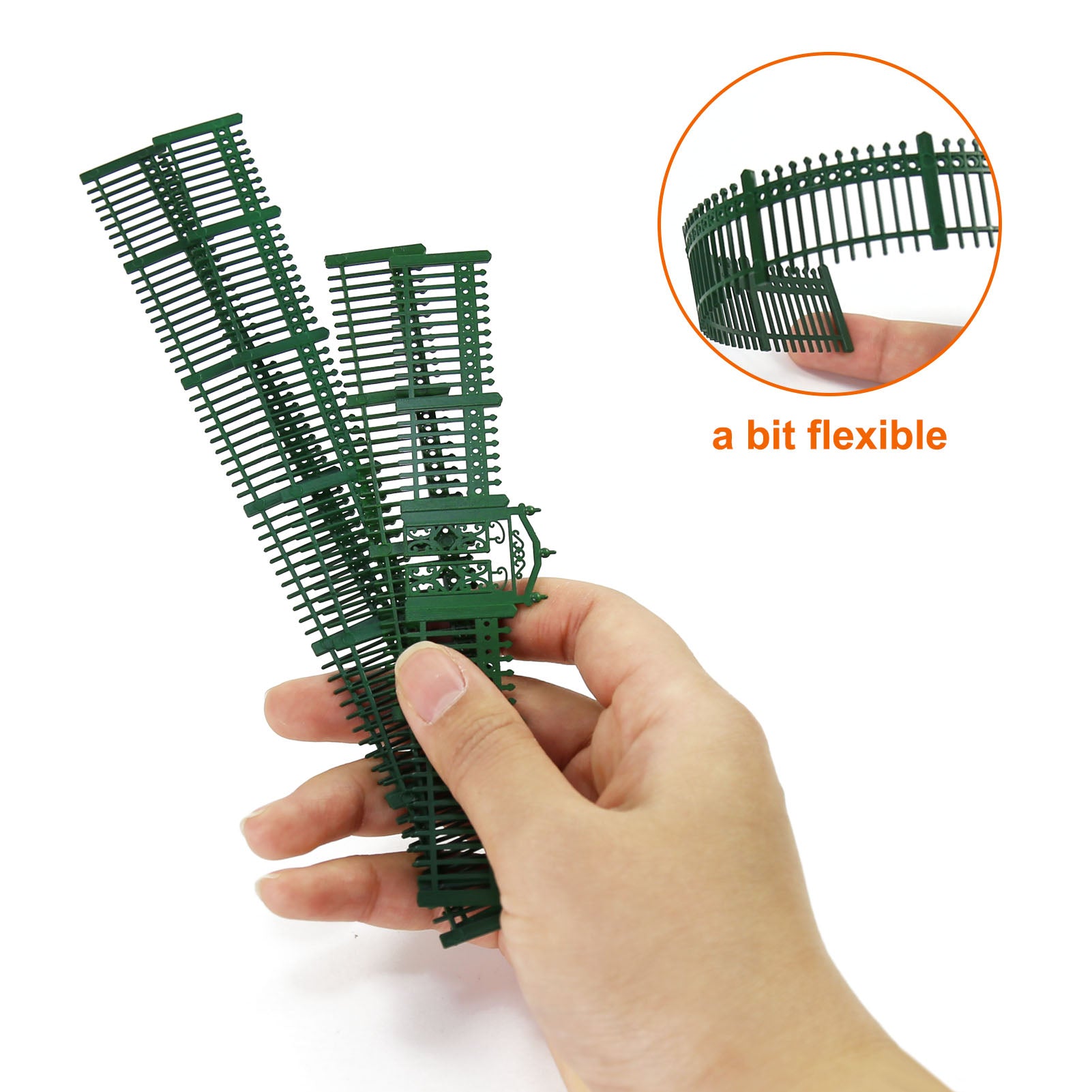 LGHOAH11 HO Scale 1:87 Model Fence with Gates Plastic Fencing with Door Kit