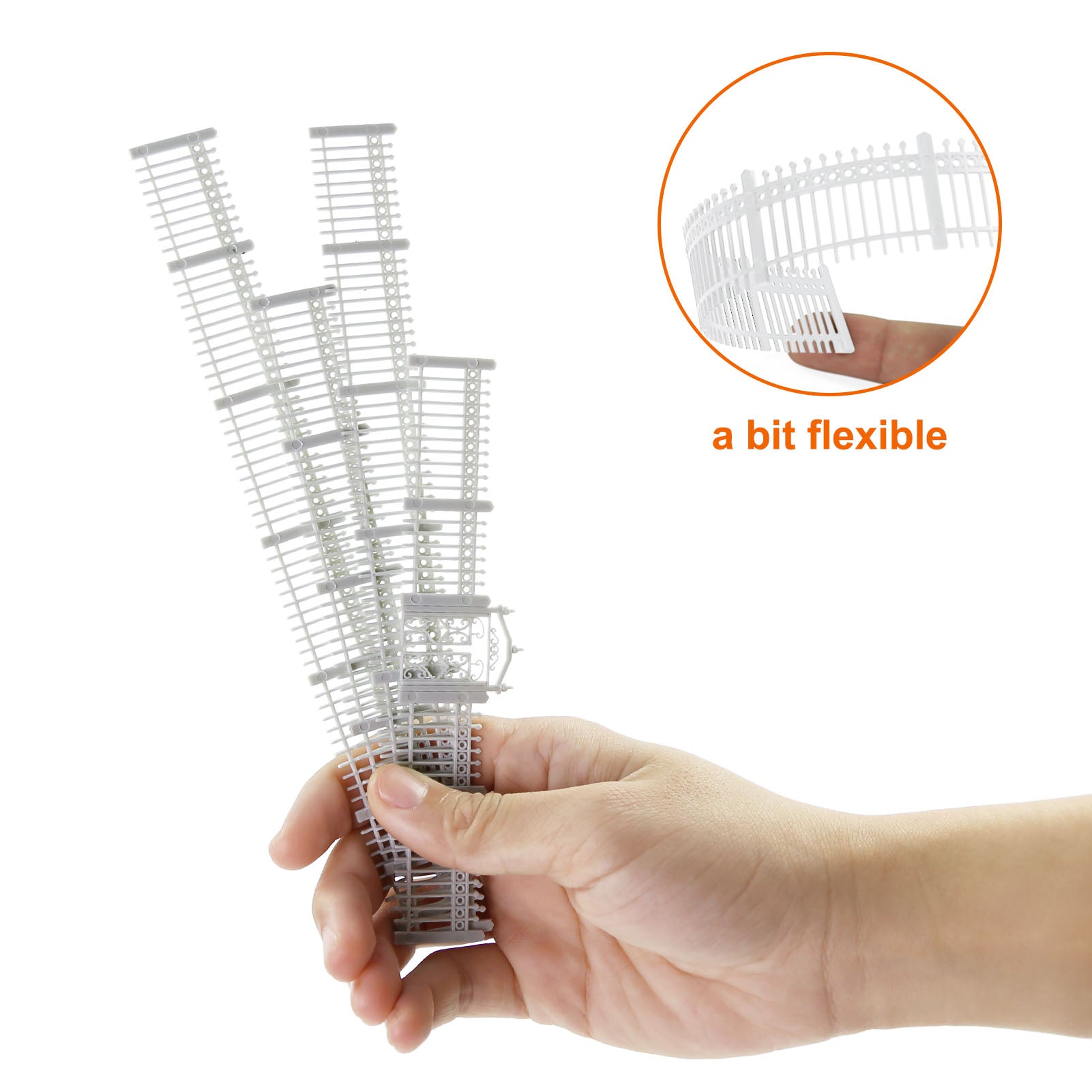 LGHOAH11 HO Scale 1:87 Model Fence with Gates Plastic Fencing with Door Kit