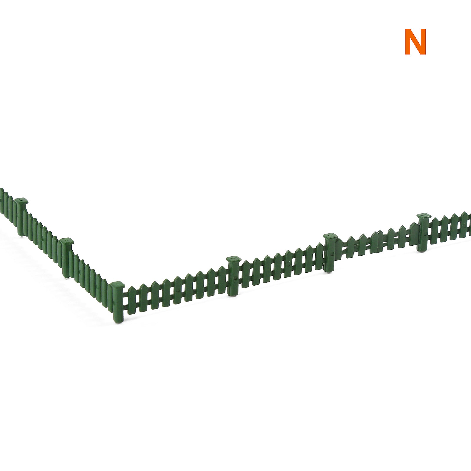 LGN 1 Unit N Scale 1:160 Painted Green Model Fence with Gates Plastic Fencing with Door Kit