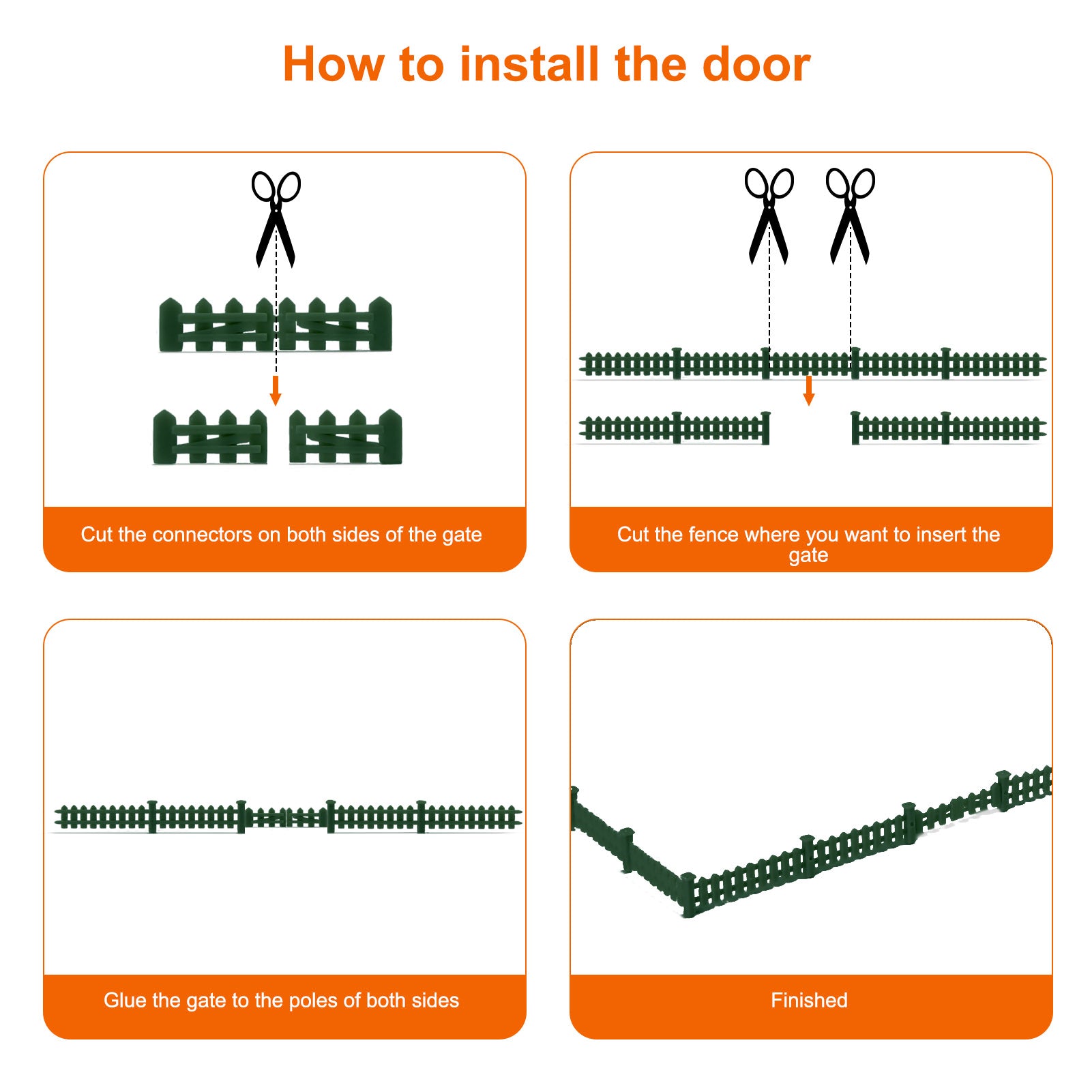 LGN 1 Unit N Scale 1:160 Painted Green Model Fence with Gates Plastic Fencing with Door Kit