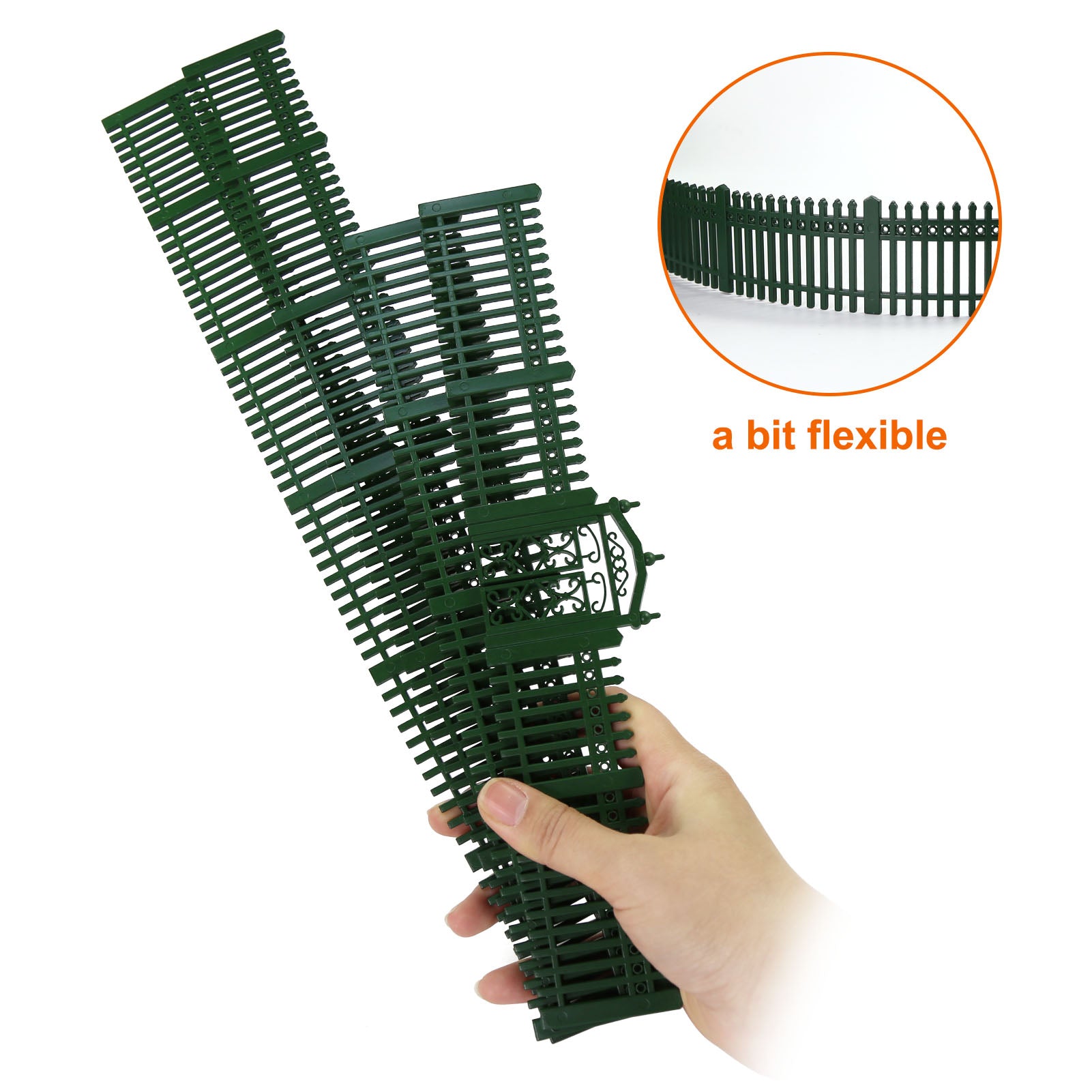 LGOAI14 1 Kit O Scale 1:50 Model Fence with Gates Plastic Fencing with Door