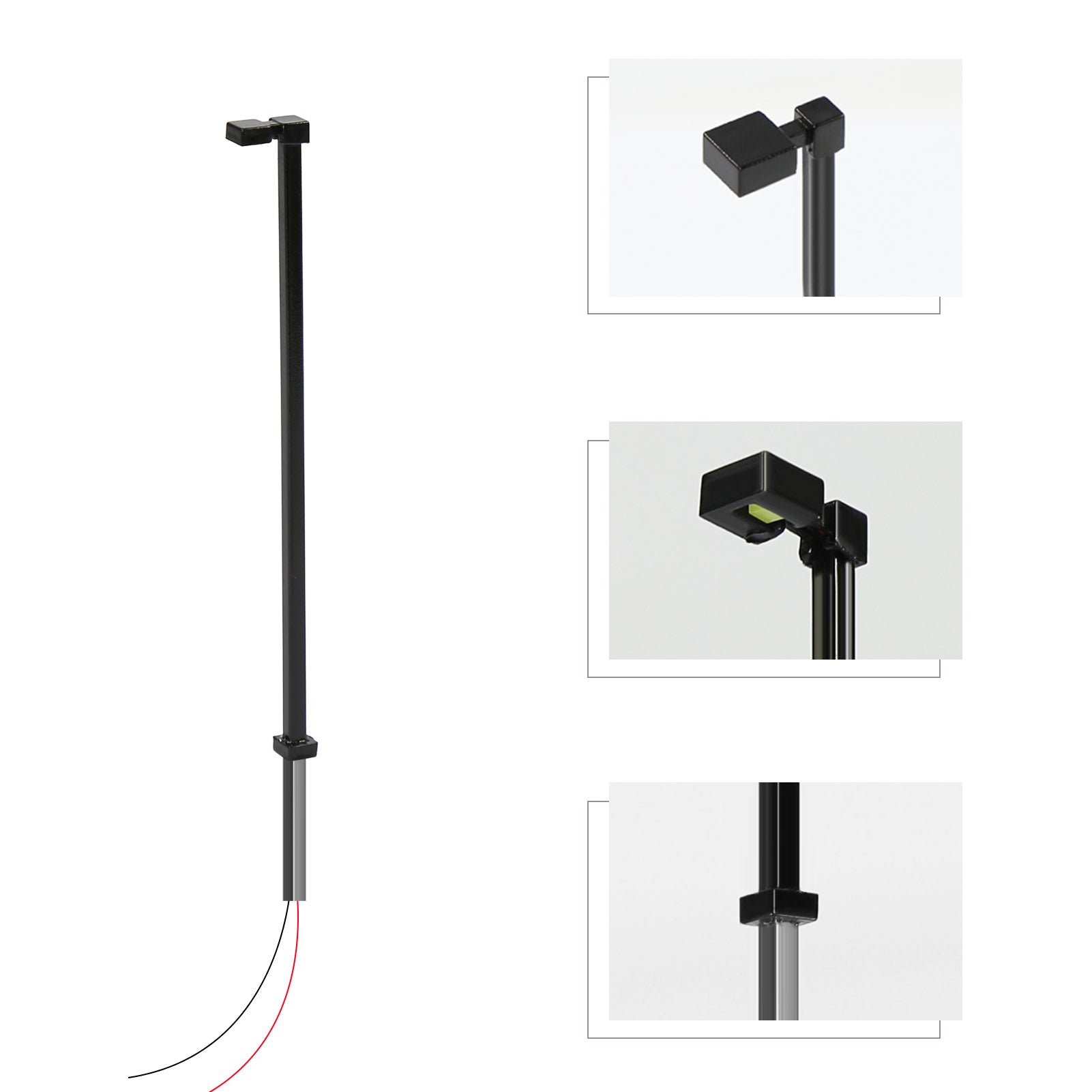 LM01 10pcs N TT HO Scale Metal Lamp Street Lights 5.9cm Black Pole LED