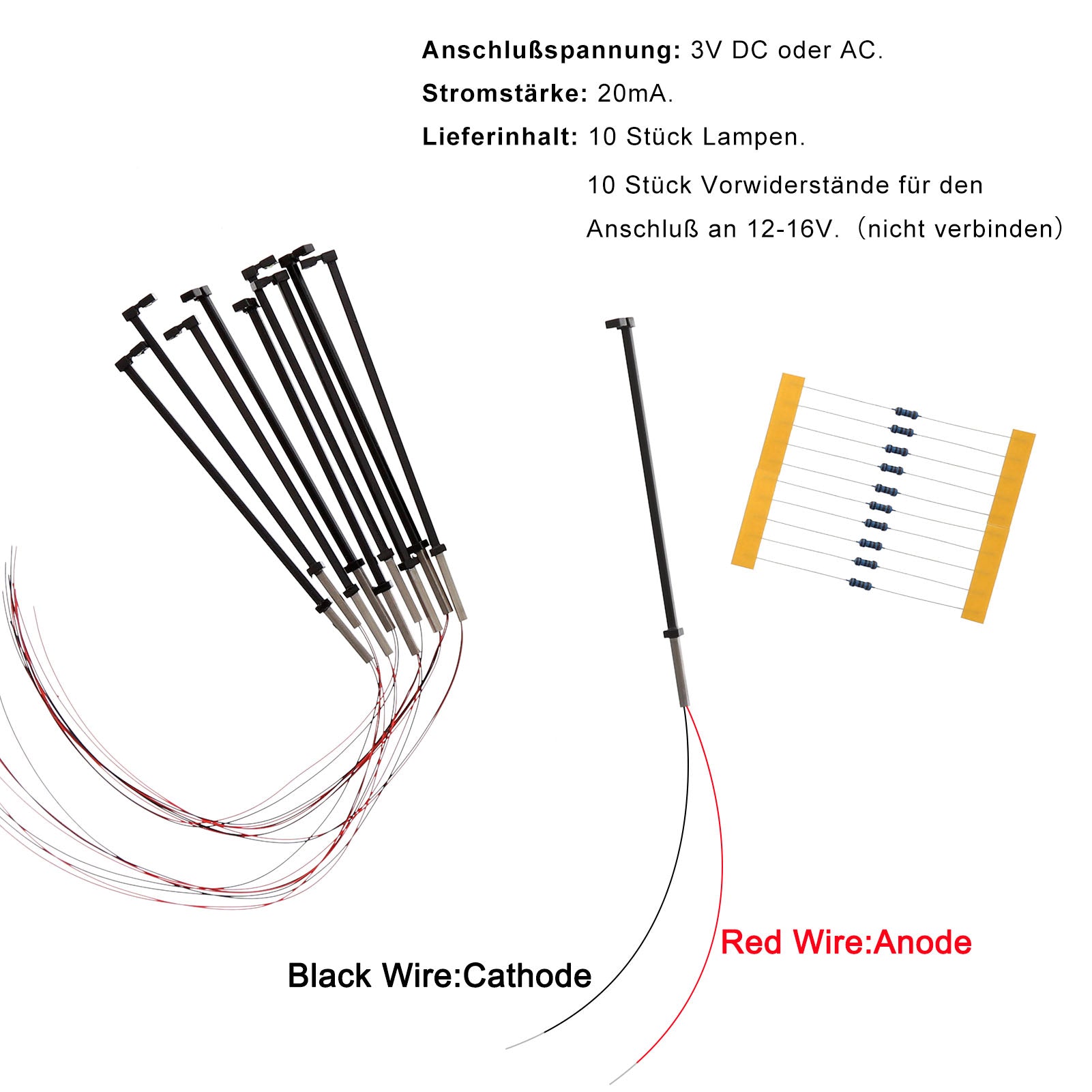 LM01 10pcs N TT HO Scale Metal Lamp Street Lights 5.9cm Black Pole LED