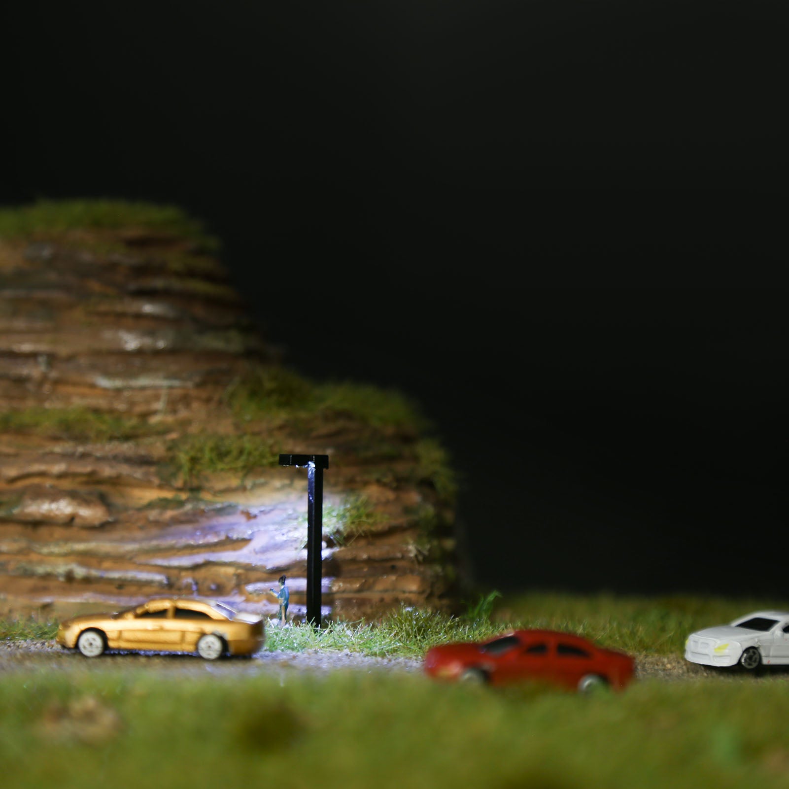 LM01 10pcs N TT HO Scale Metal Lamp Street Lights 5.9cm Black Pole LED