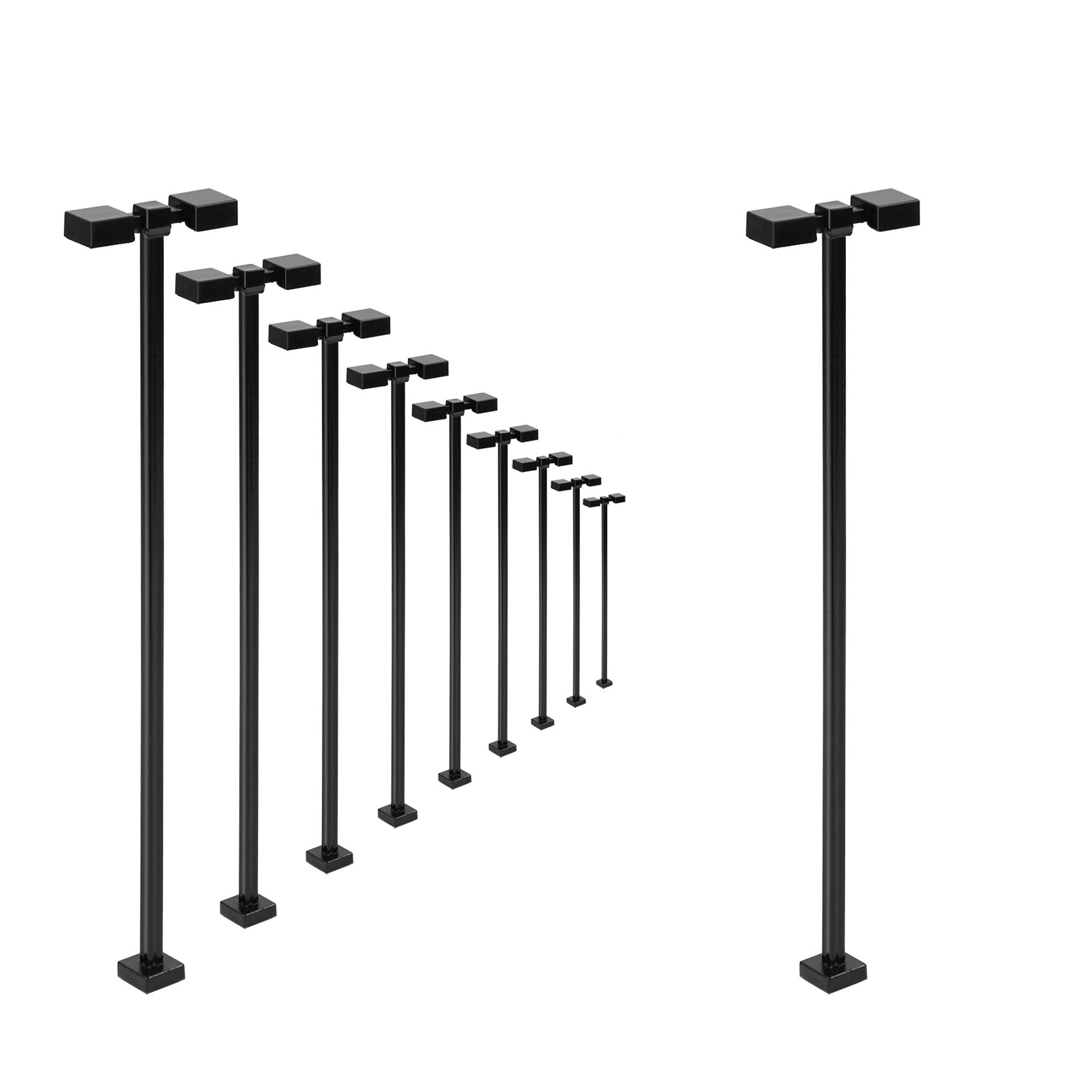 LM04 10pcs HO OO TT Scale 1:87 Metal Lamp Two-heads Street Light LED