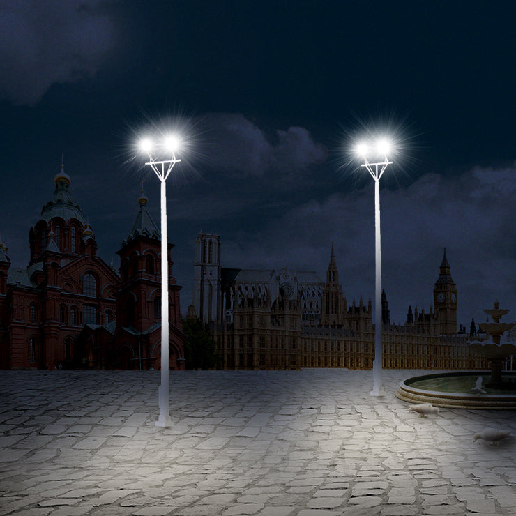 LSL07 5pcs Model Railway Plaza Lamps Two-leds Playground Lights