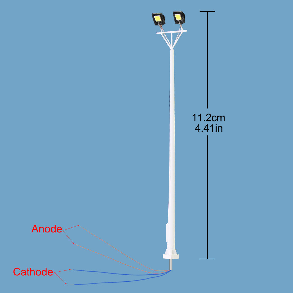 LSL07 5pcs Model Railway Plaza Lamps Two-leds Playground Lights
