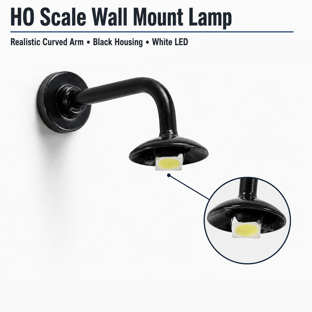 LSL16 10pcs HO Scale 1:87 Hanging Lamp Goose Neck Light LED