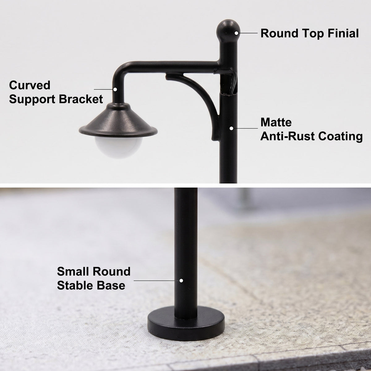 LYM21 10pcs N Scale 1:160 Lamppost Street Light LED