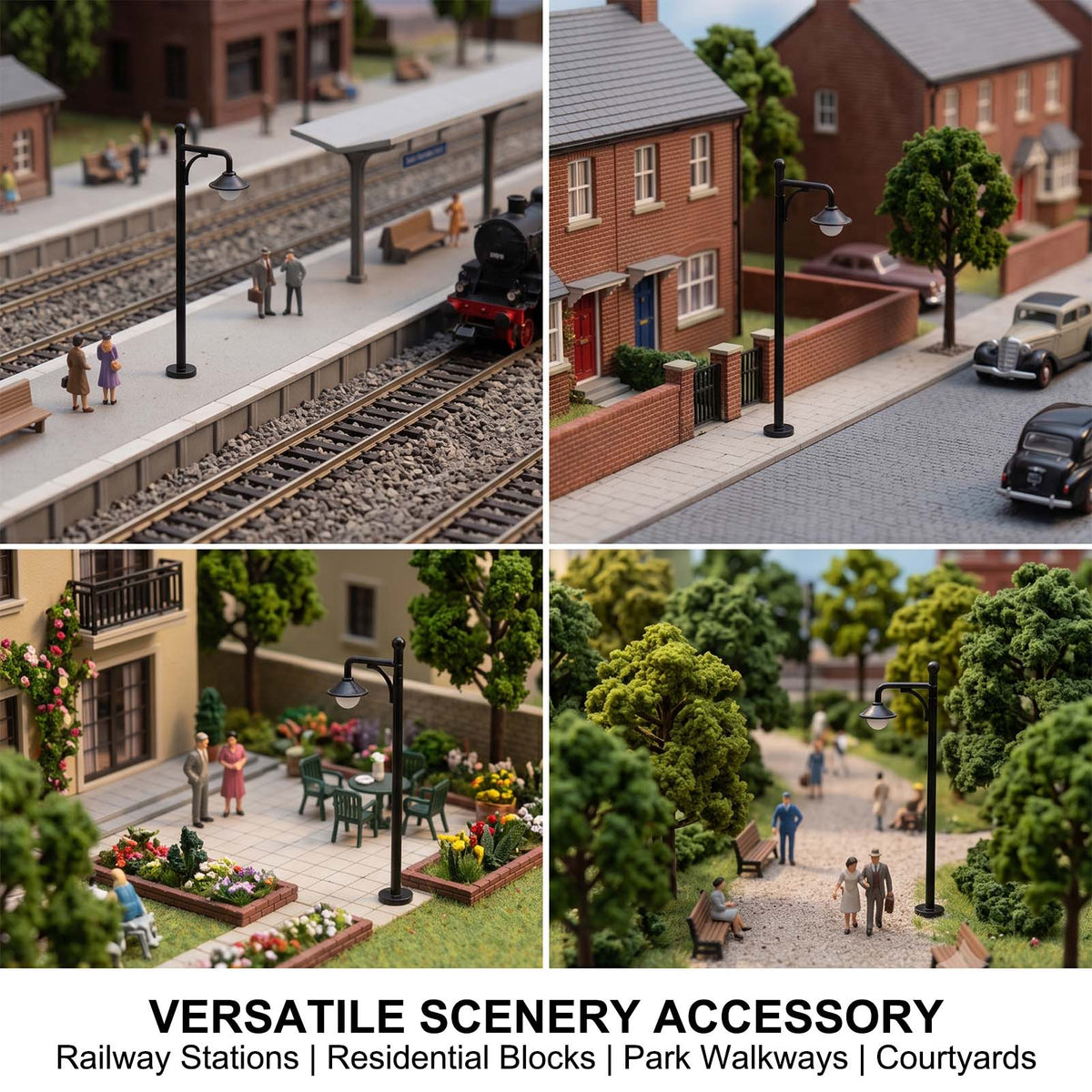 LYM21 10pcs N Scale 1:160 Lamppost Street Light LED