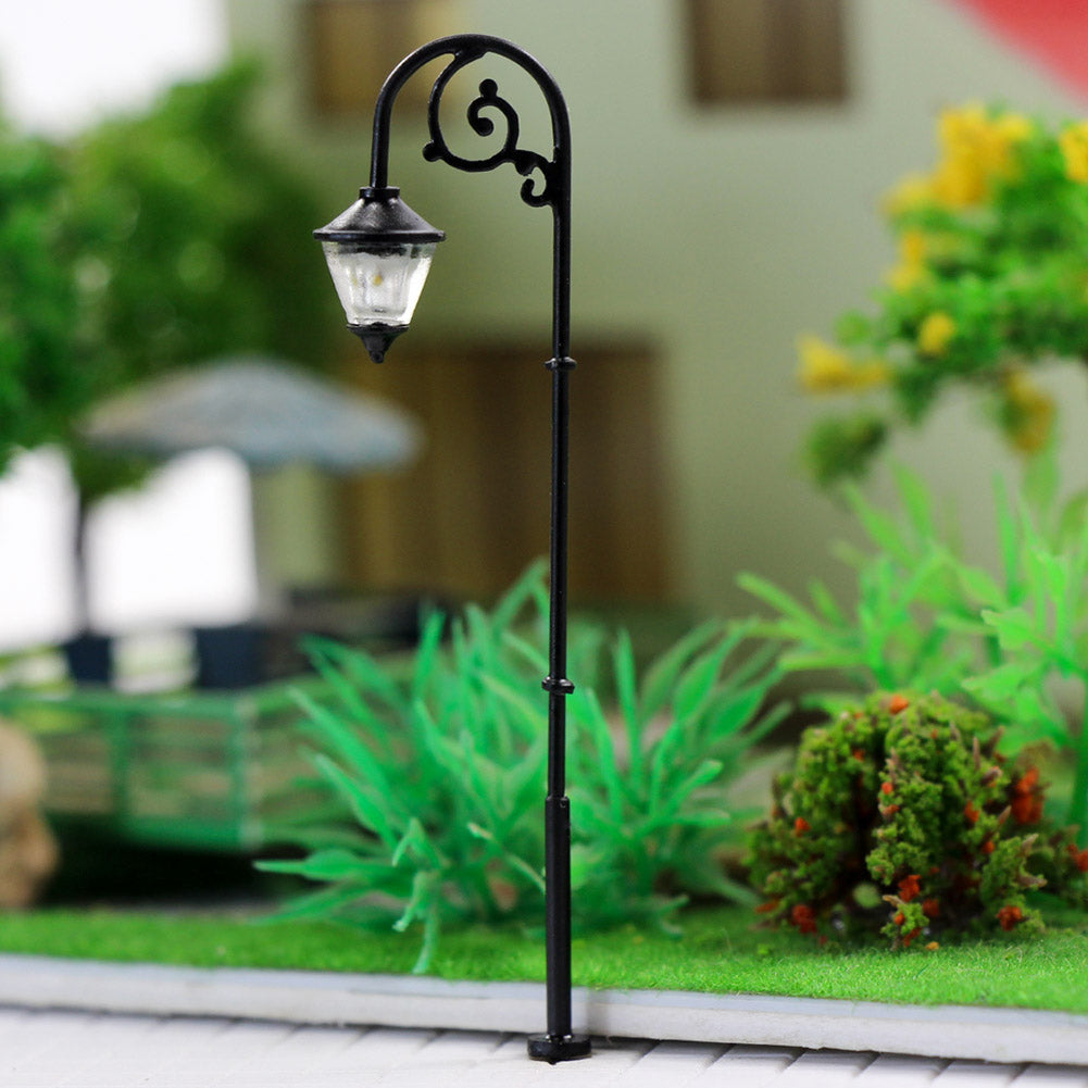 LYM57 10pcs HO Scale 1:87 Model Railway Street Lgihts Lamppost 63mm Lamp Single Head