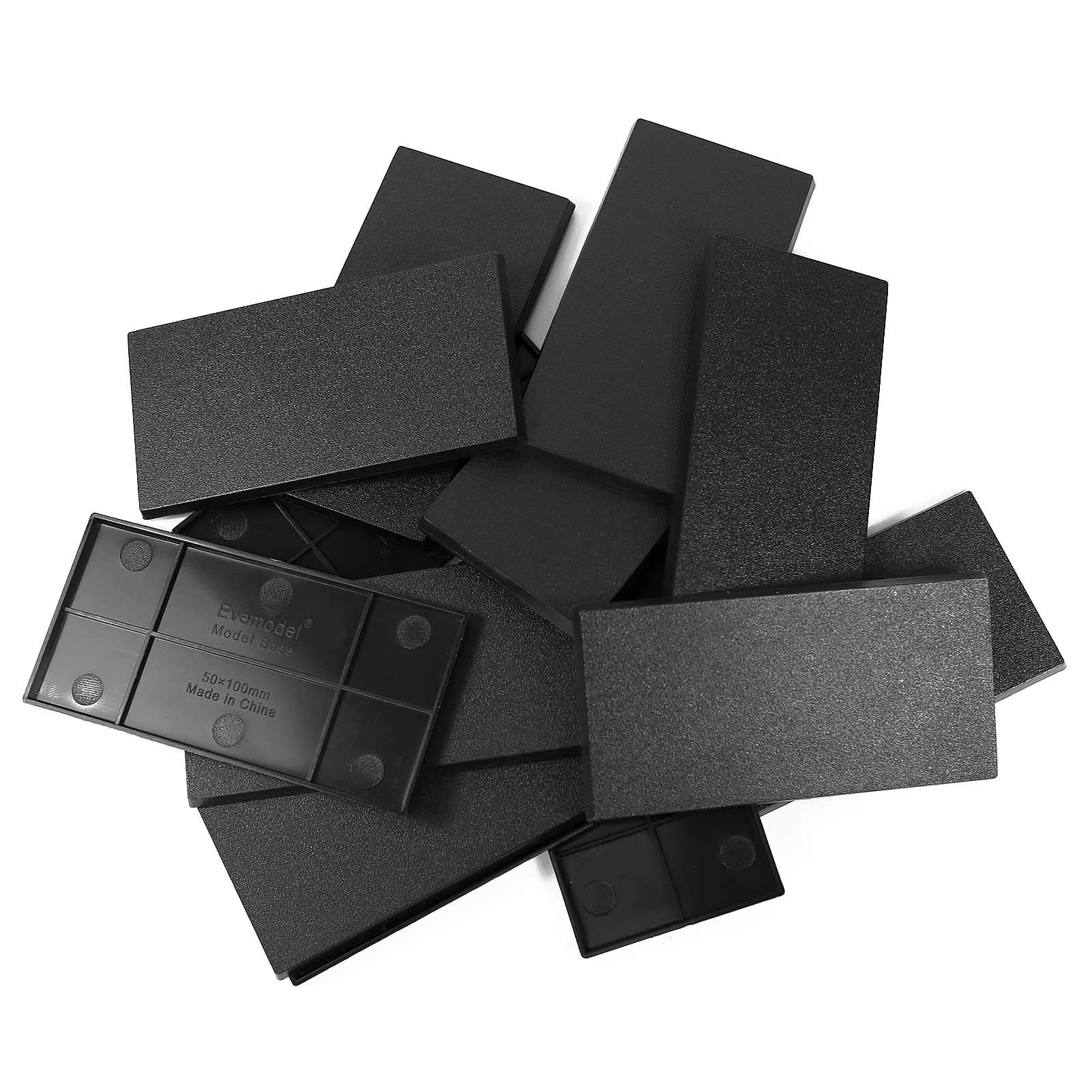 MB50100 8pcs 50mmX100mm Rectangle Bases Plastic for Wargame