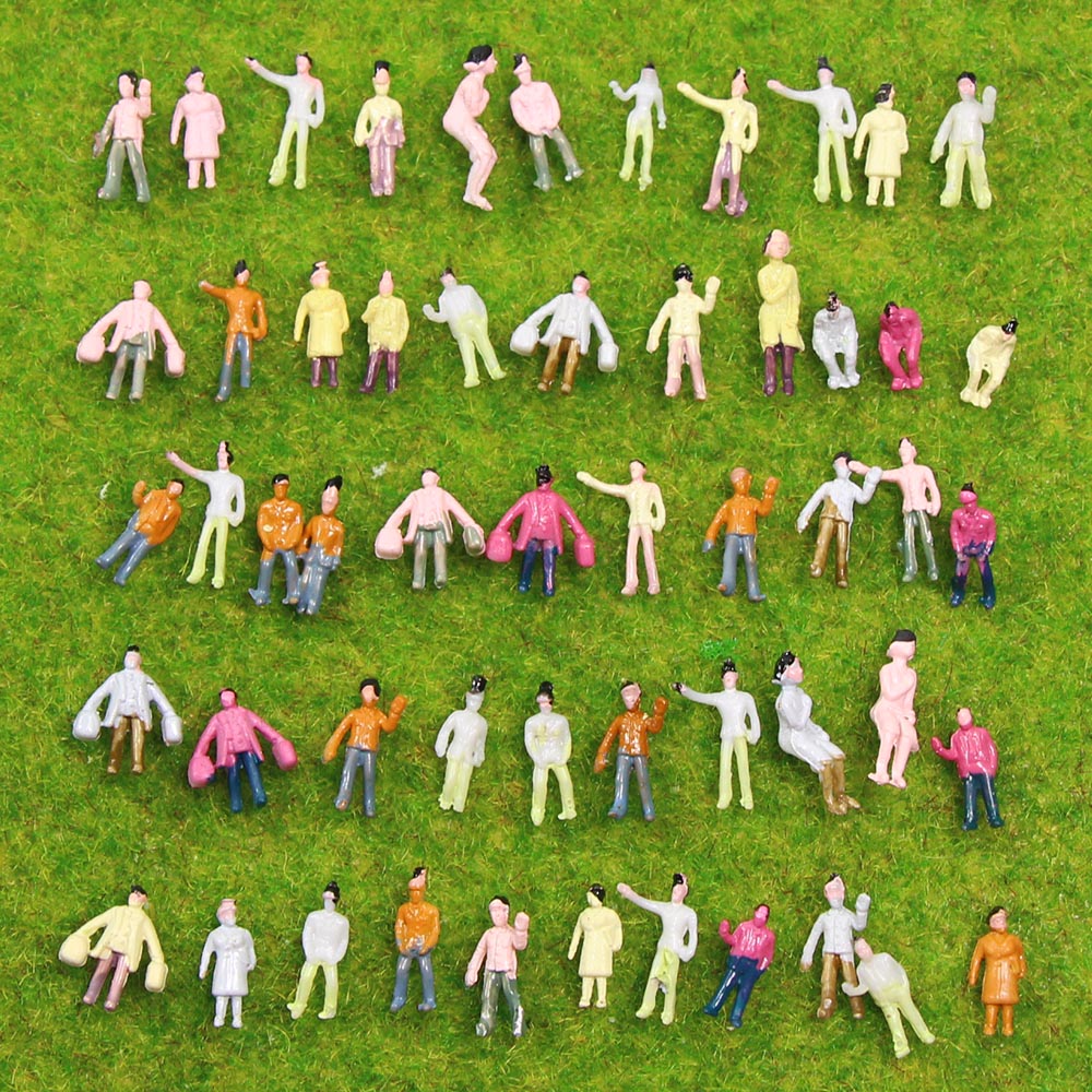 P200 100pcs Z Scale 1:220 Model Trains Painted Figures People