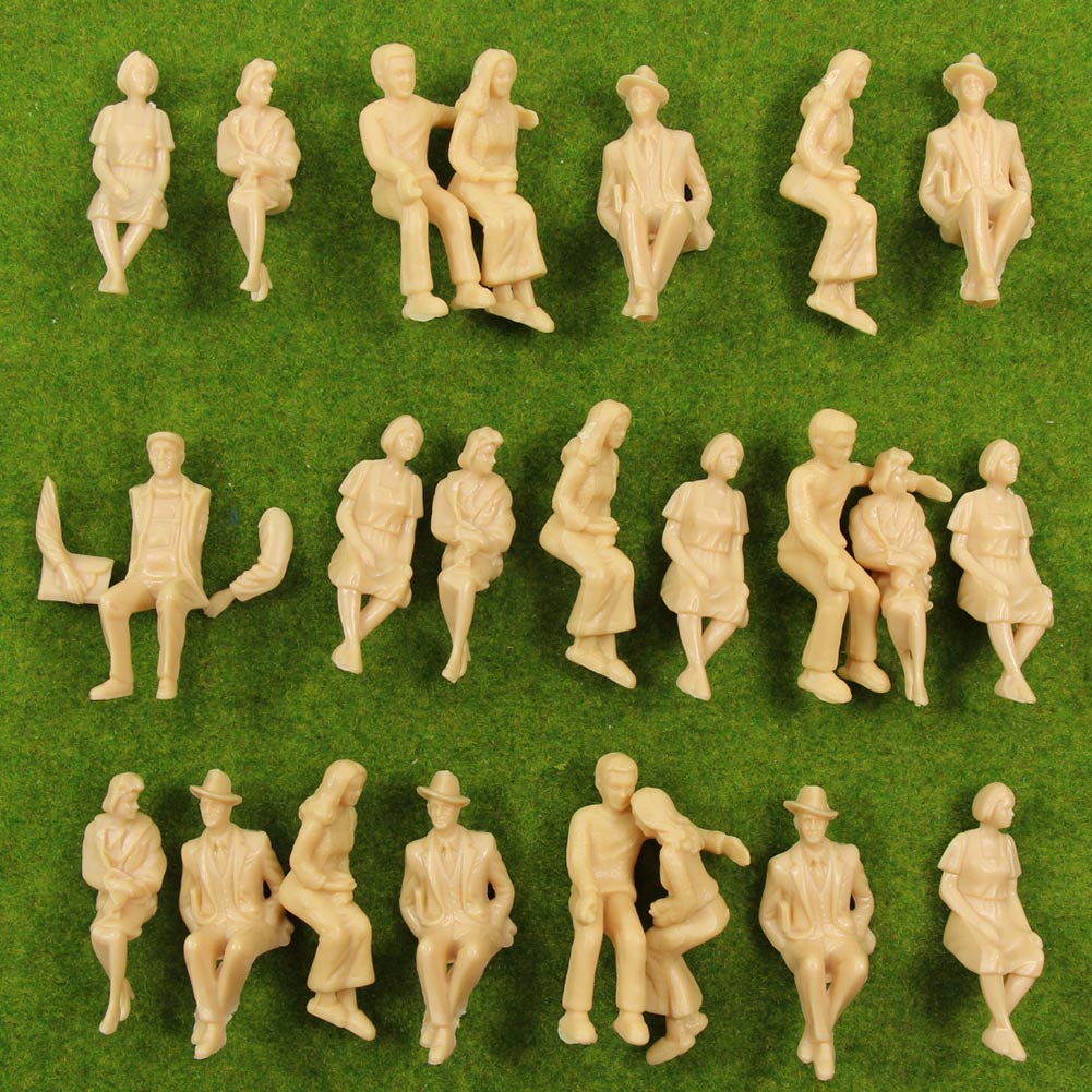 P30SB 30pcs G Scale 1:32 all Seated Unpainted Figures Skin Model People