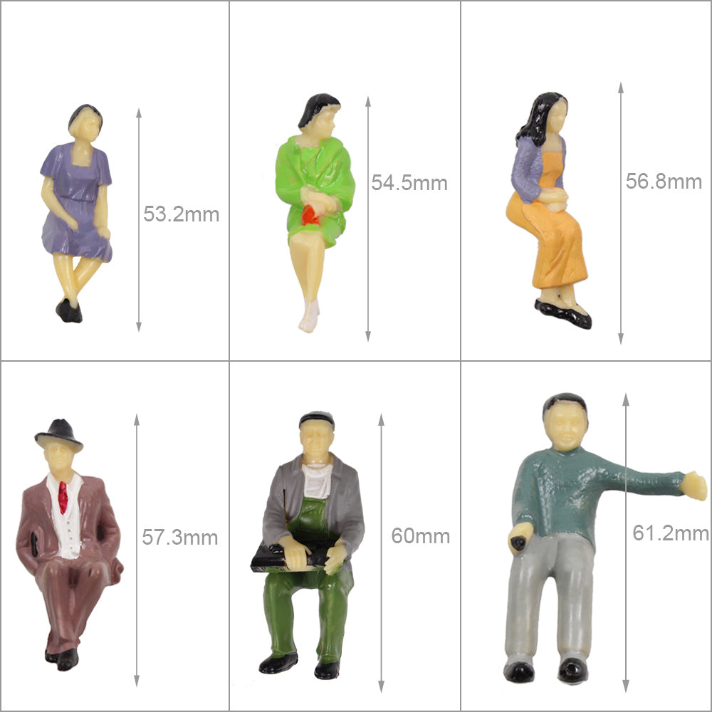 P30S 18pcs G scale 1:30 Model Railway Sitting Figures People 6 Different Poses