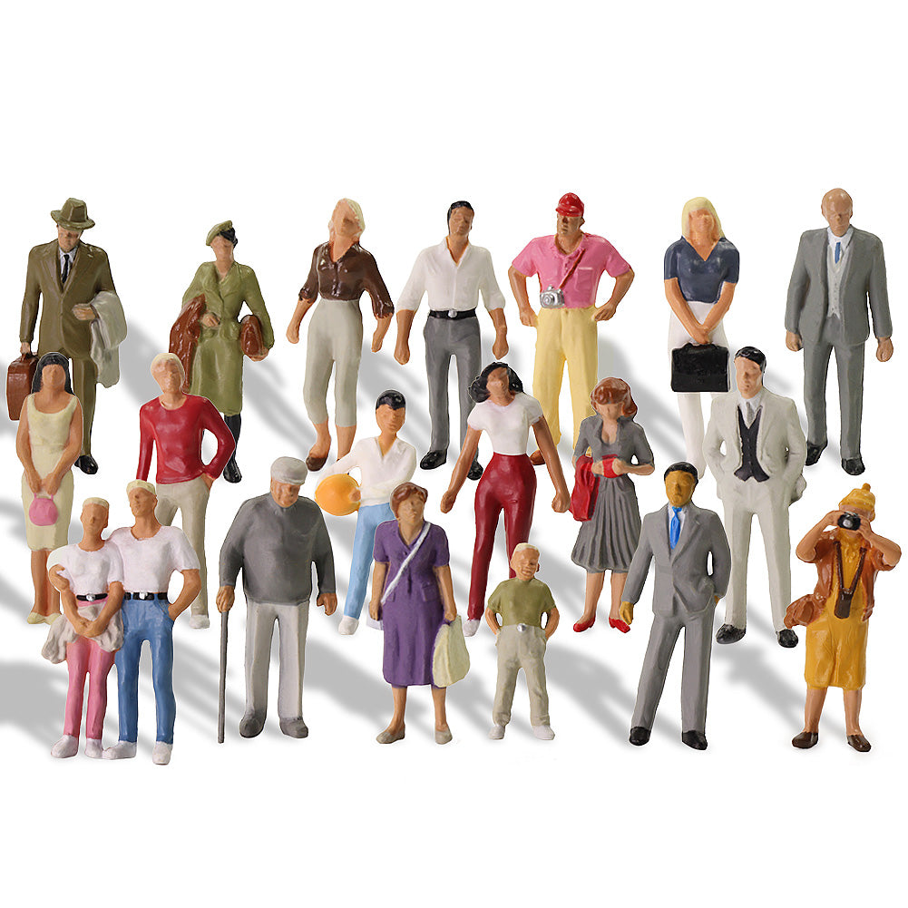 P4307 20pcs O Scale 1:43 Model Trains Scale Standing Figures People Different