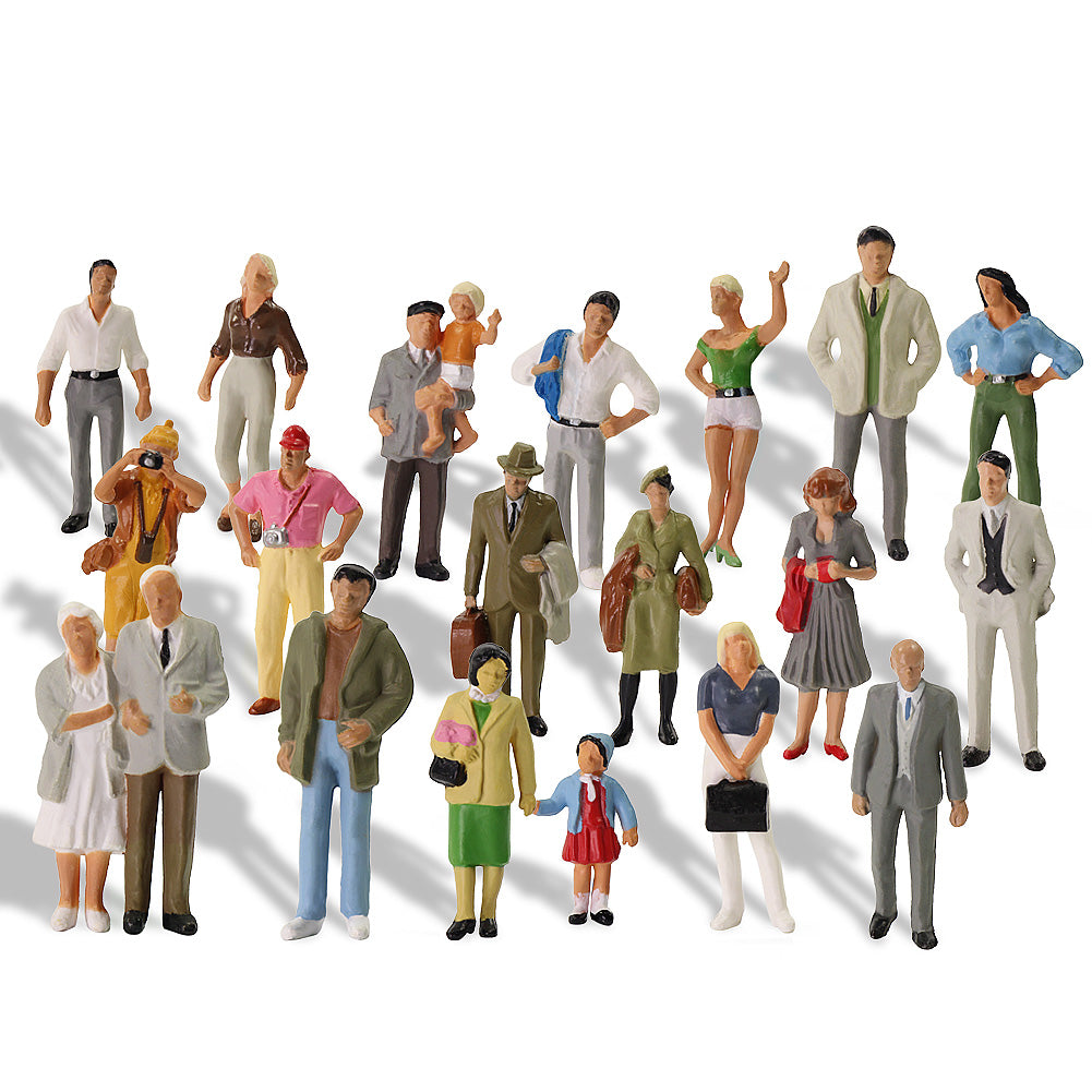 P4309 20pcs O Scale 1:43 Model Trains Painted Figures Scale Standing People