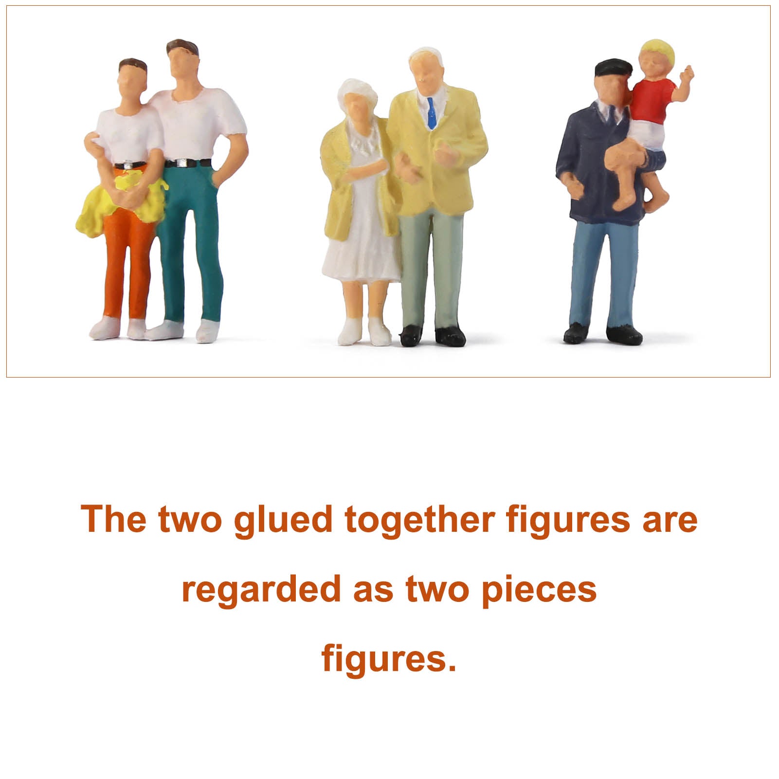 P4312 30pcs O Scale 1:43 Painted Colorful Figures Scale Standing People Model Railway