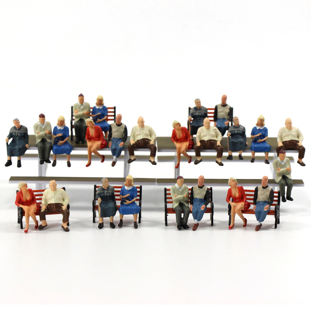 P4804 24pcs O scale 1:50 All Seated Figures Painted People Model Railway