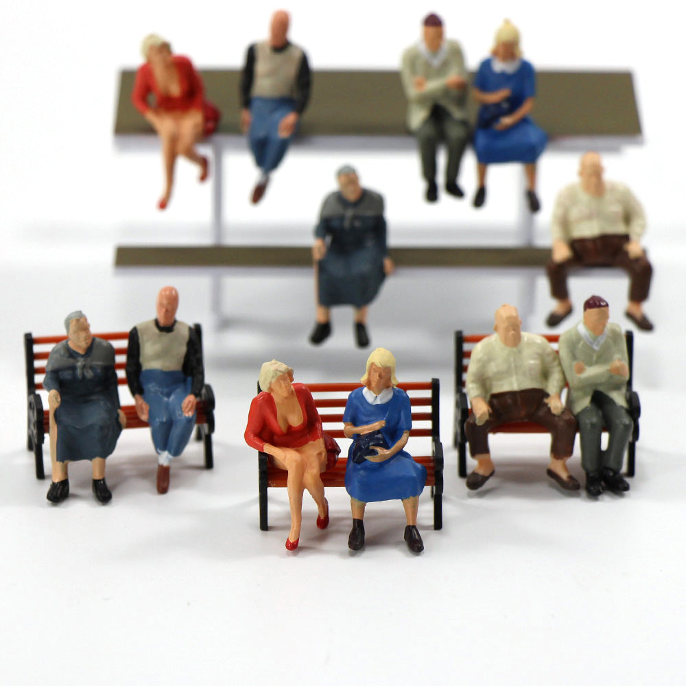 P4804 24pcs O scale 1:50 All Seated Figures Painted People Model Railway