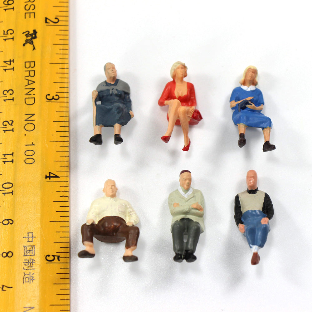 P4804 24pcs O scale 1:50 All Seated Figures Painted People Model Railway