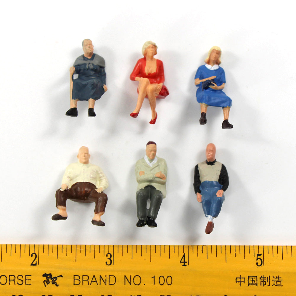 P4804 24pcs O scale 1:50 All Seated Figures Painted People Model Railway