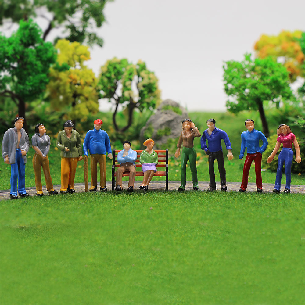 P50W 50pcs O Scale 1:50 Model Trains Painted Figures People Standing Seated