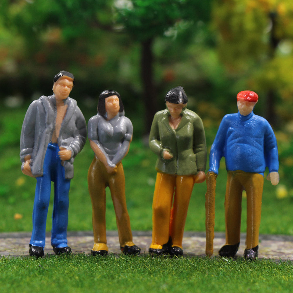 P50W 50pcs O Scale 1:50 Model Trains Painted Figures People Standing Seated