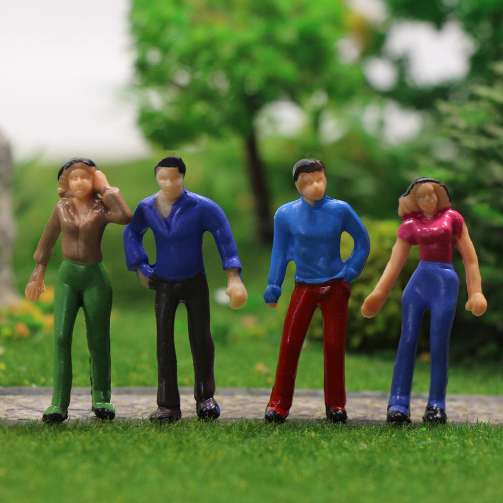 P50W 50pcs O Scale 1:50 Model Trains Painted Figures People Standing Seated