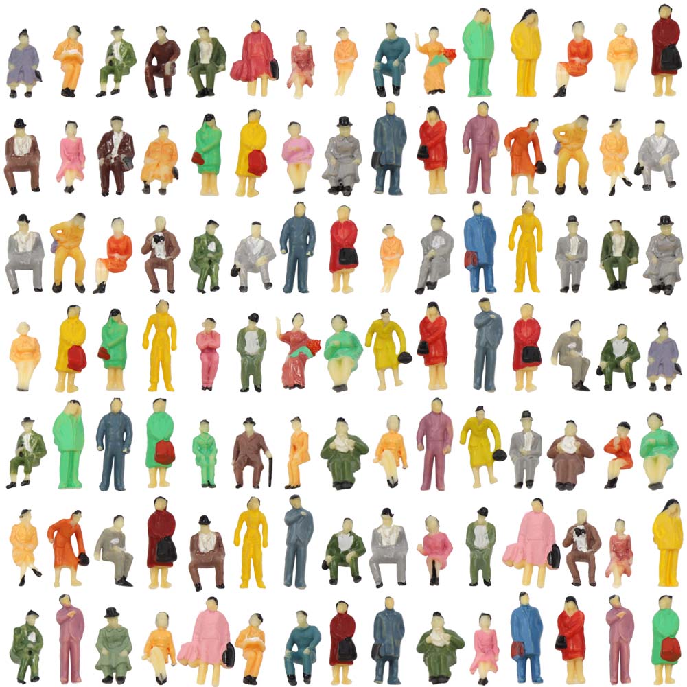 P8702 108pcs HO Scale 1:87 Painted Figures Seated Standing Passenger People