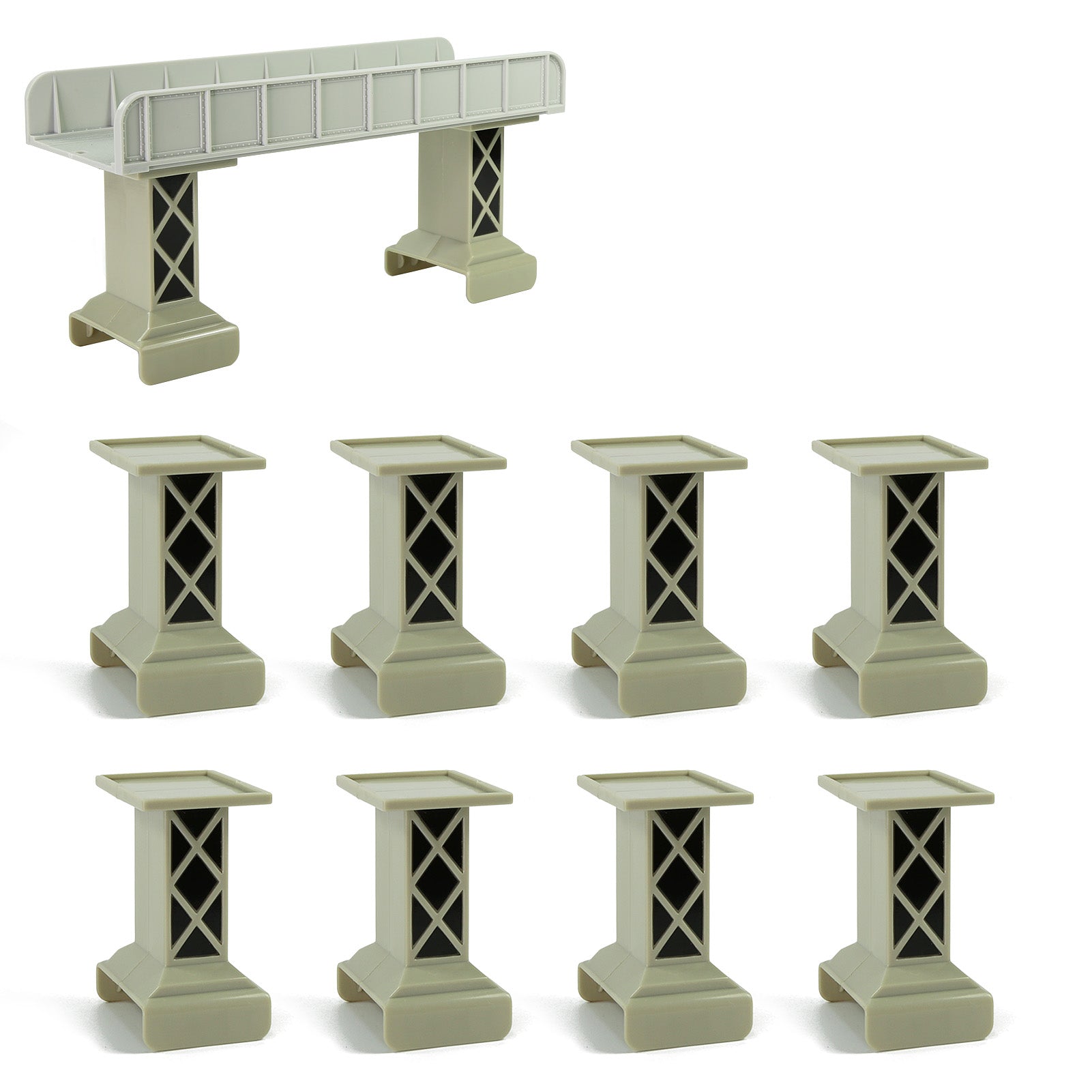 QL008 8pcs HO Scale 1:87 Model Piers for Model Railroad Bridge