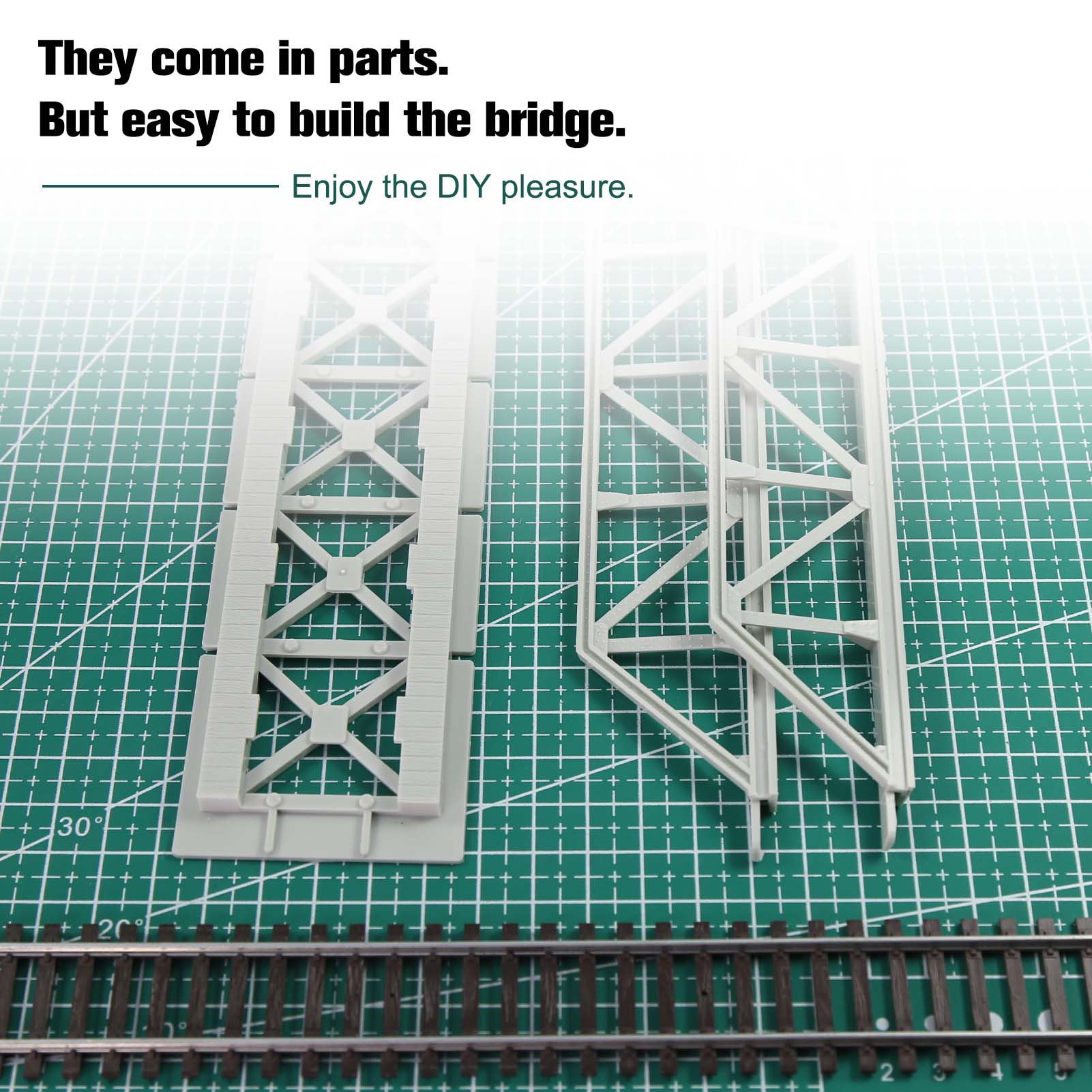 QLF32JJ 1 Unit HO Scale 1:87 Model Truss Bridge Single-Track Kit for Model Railroad