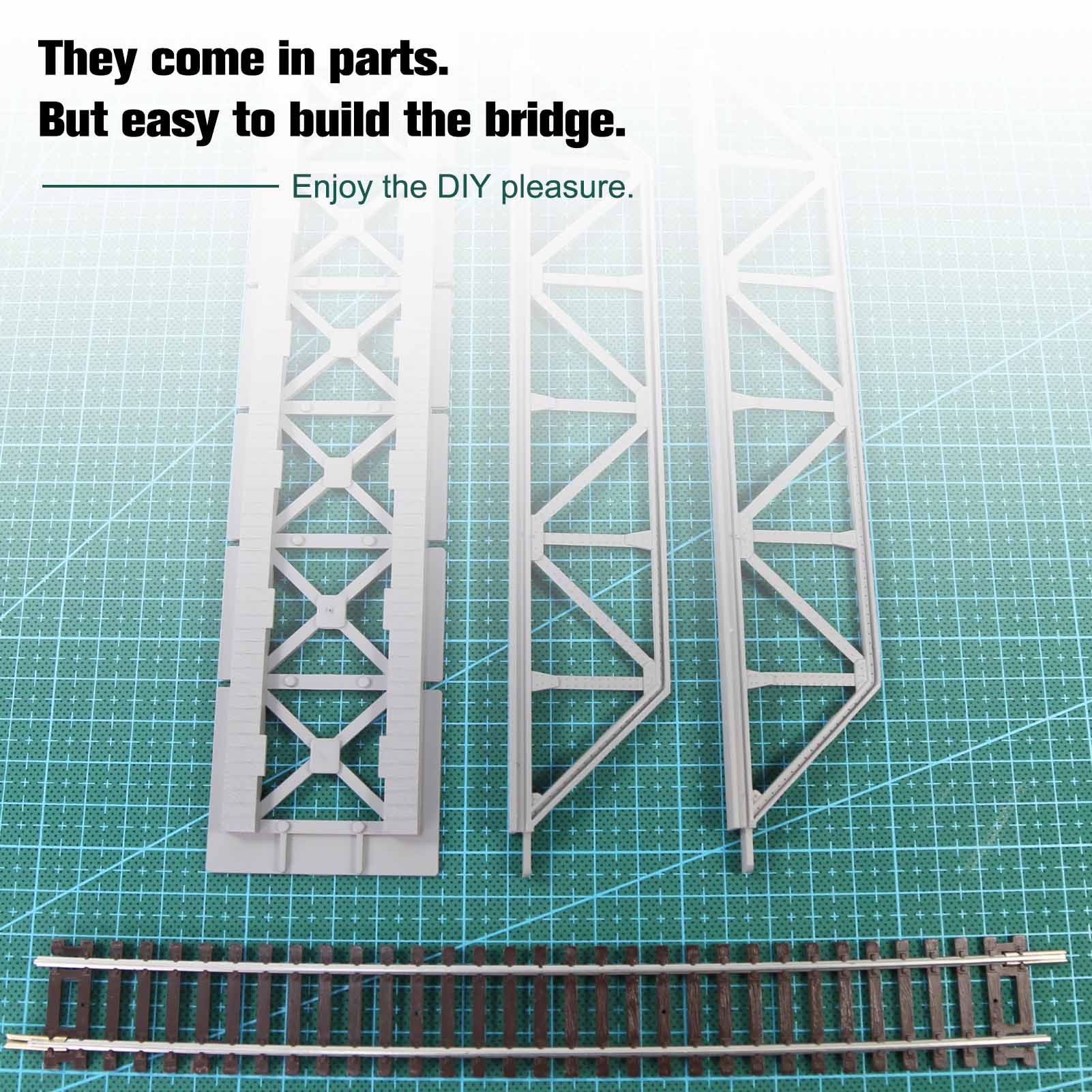 QLF32 1 Unit HO Scale 1:87 Model Truss Bridge Single-Track Kit for Model Railroad