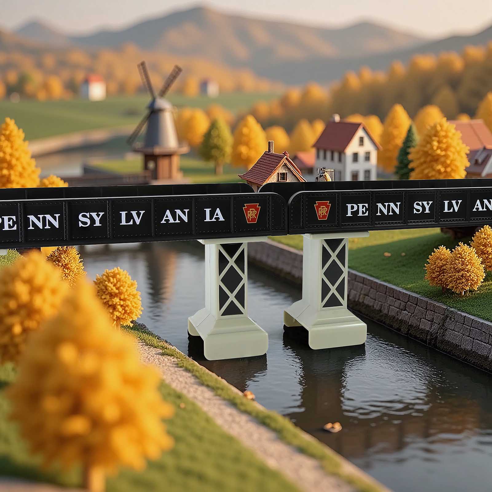 QLF33 1 Unit HO Scale 1:87 Painted Model Girder Bridge for Model Railroad