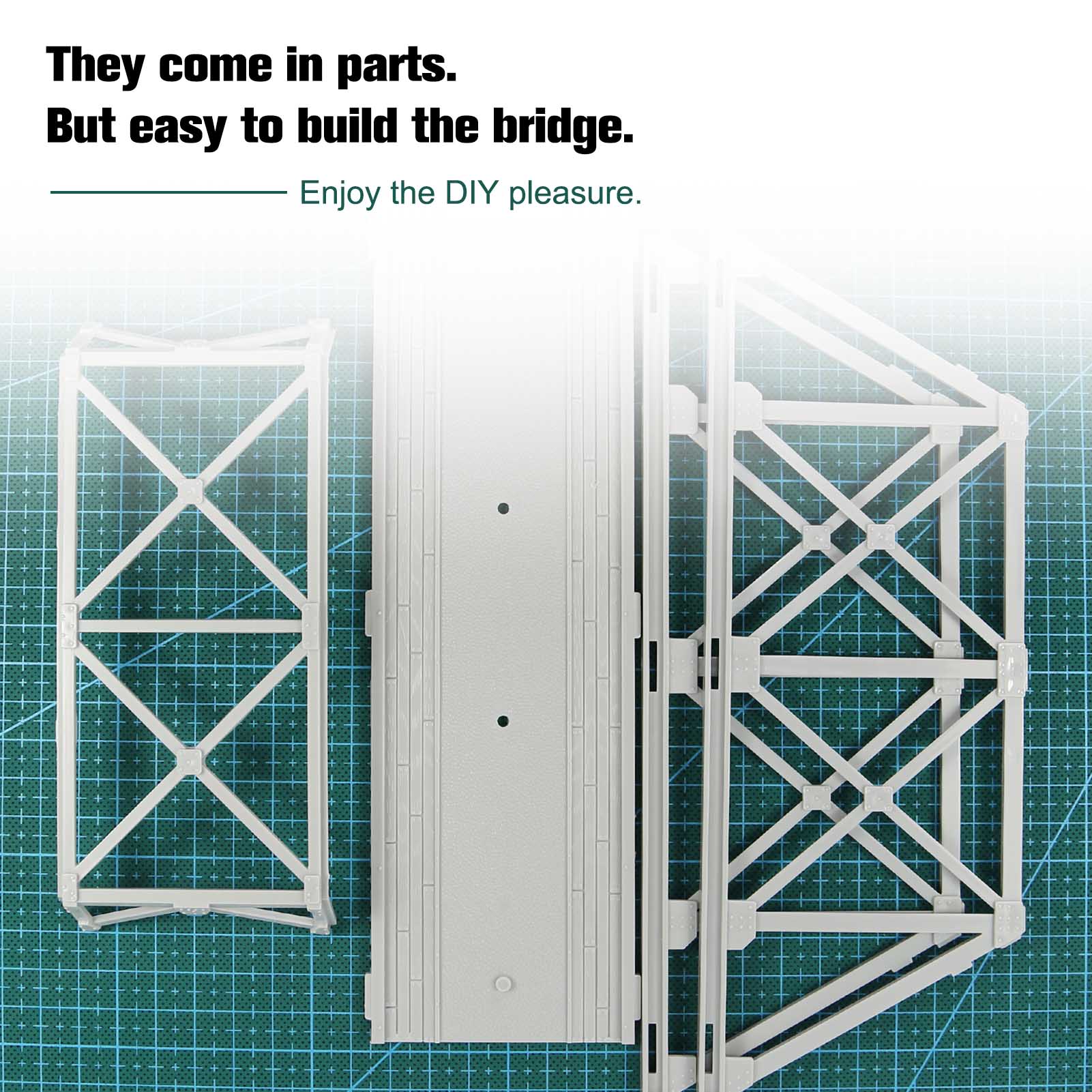 QLF46JJ 1 Unit HO Scale 1:87 Model Truss Bridge Kit for Model Track Model Trains