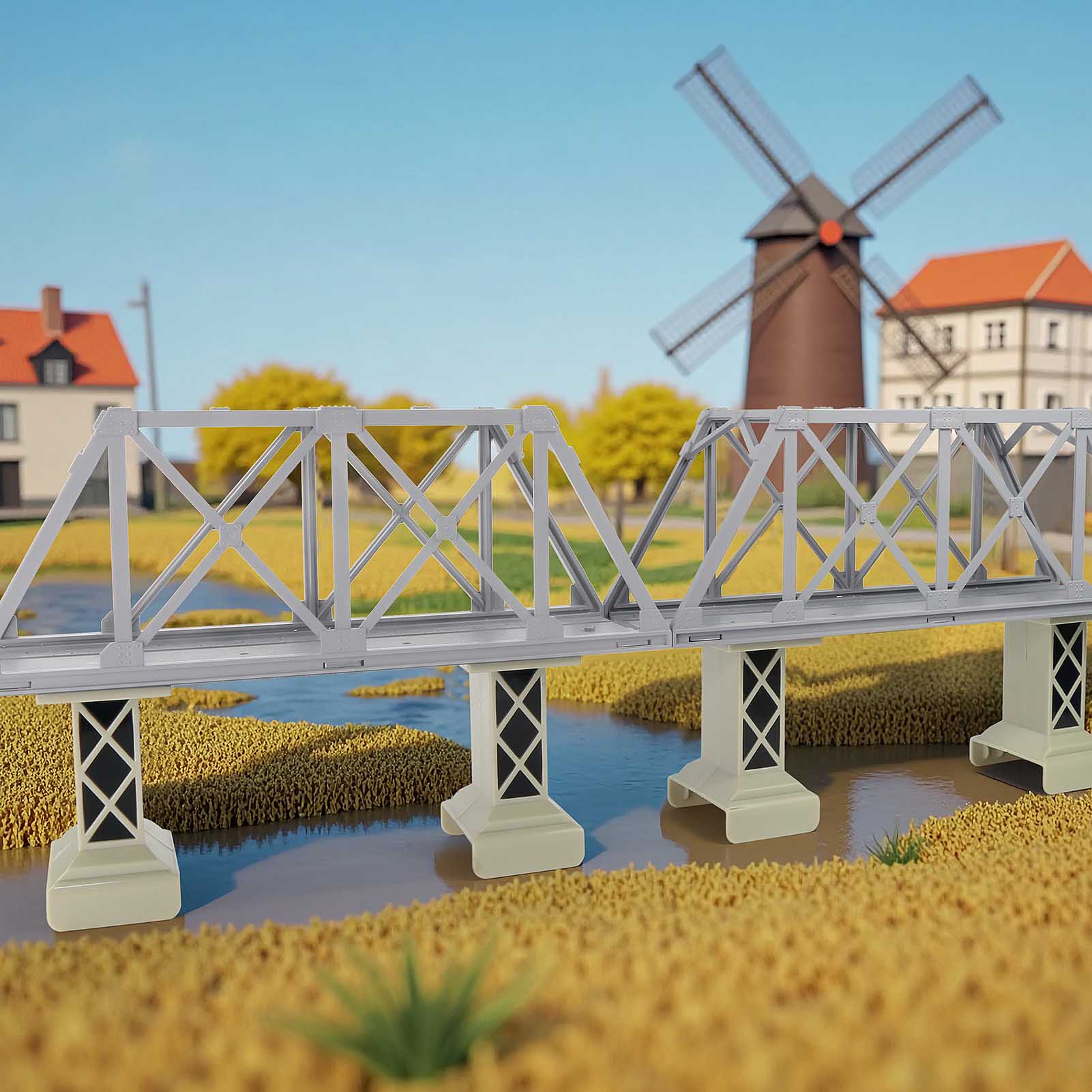 QLF46 1 Unit HO Scale 1:87 Model Truss Bridge Kit for Model Track Model Trains