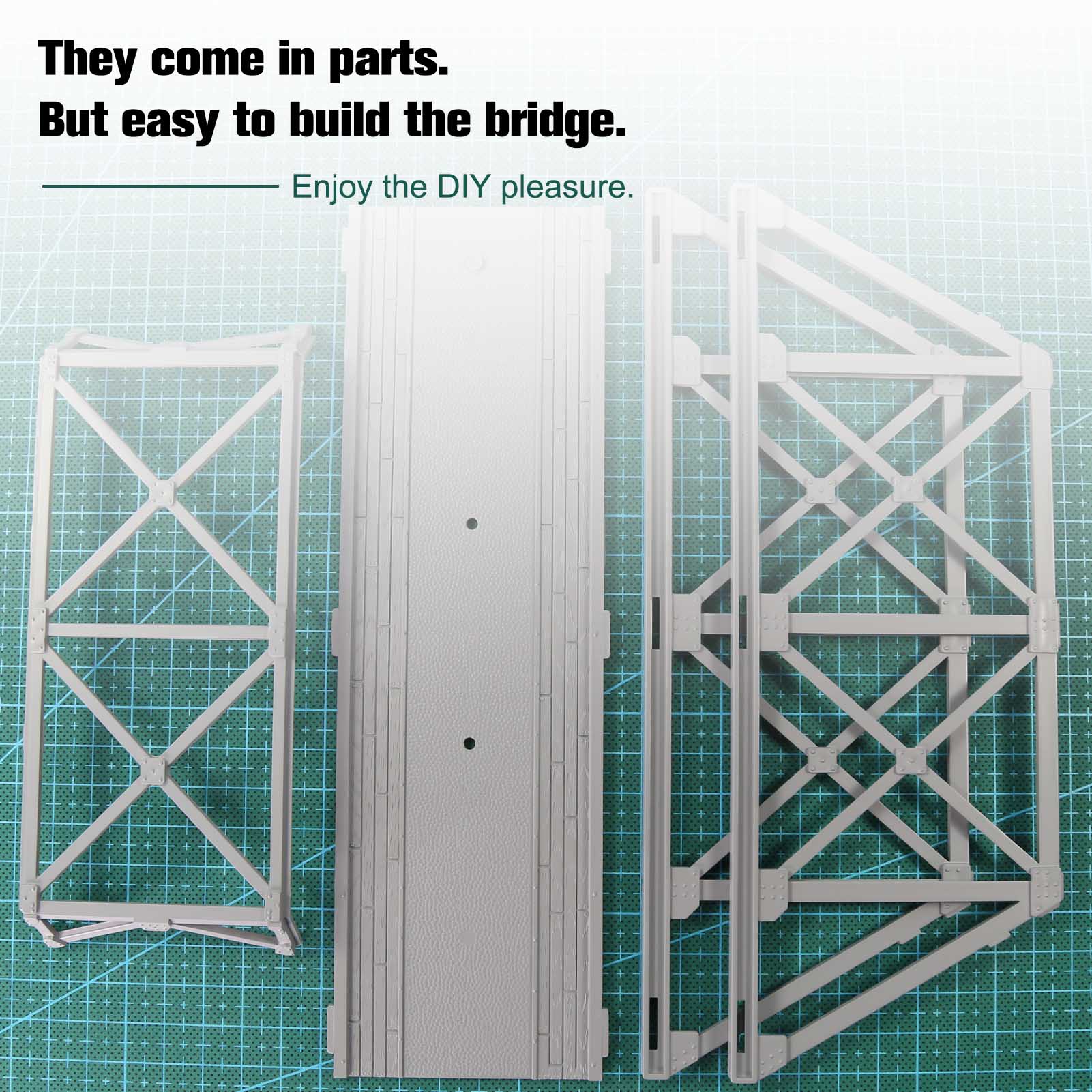 QLF46 1 Unit HO Scale 1:87 Model Truss Bridge Kit for Model Track Model Trains