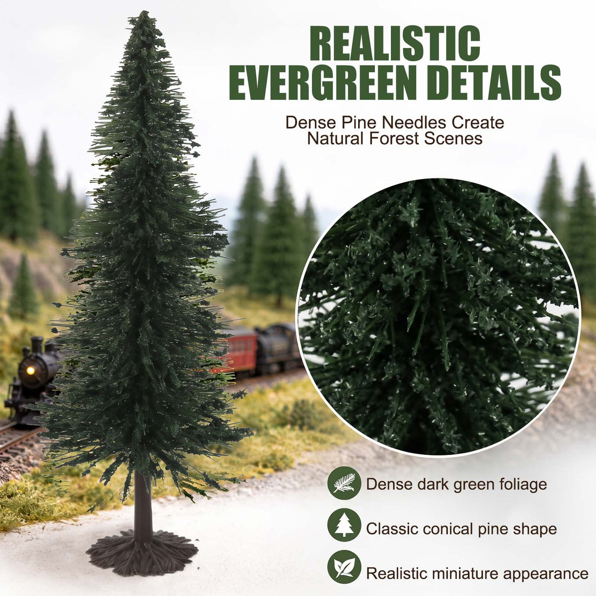 S10115 20pcs HO Scale OO Scale 11.5cm Model Train Trees Model Pine Trees with Roots