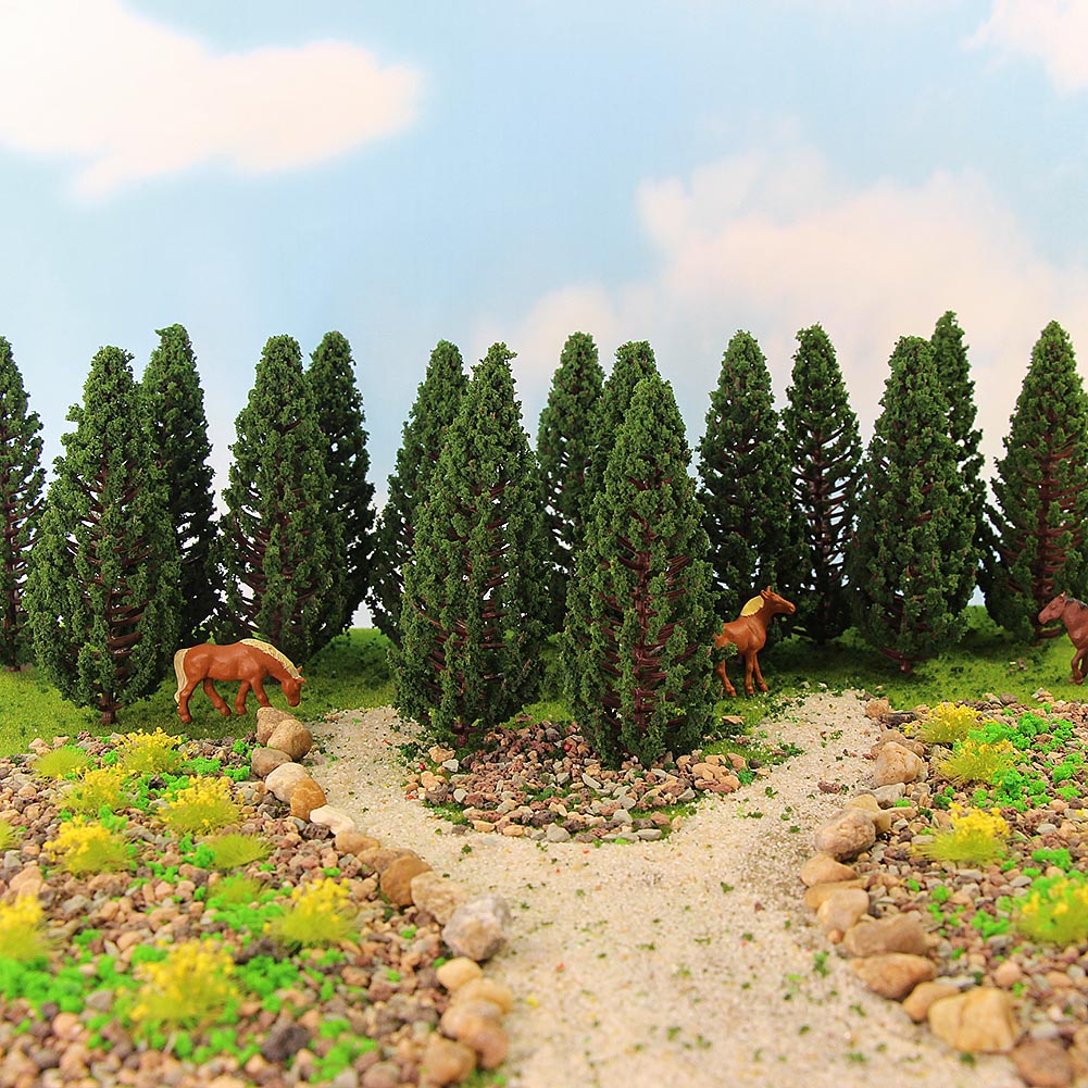 S11040 20pcs OO O Scale 1:75 Model Pine Trees For Railway Layout 11cm