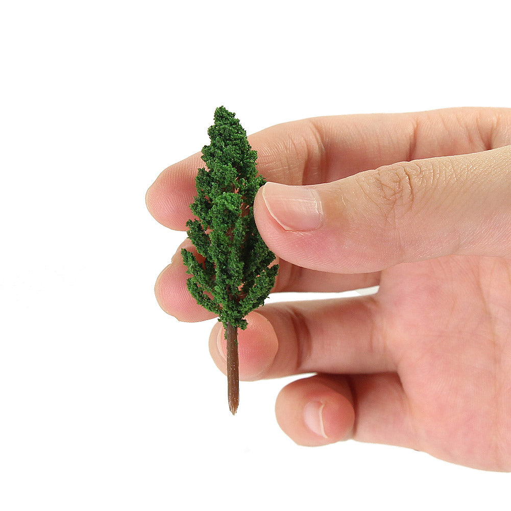 S5818 50pcs N Scale 1:150 Model Pine Trees Green Railway Layout 5cm