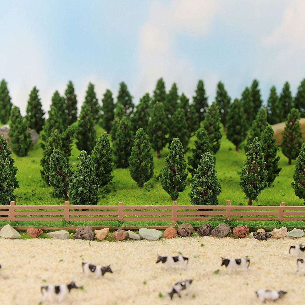 S5818 50pcs N Scale 1:150 Model Pine Trees Green Railway Layout 5cm