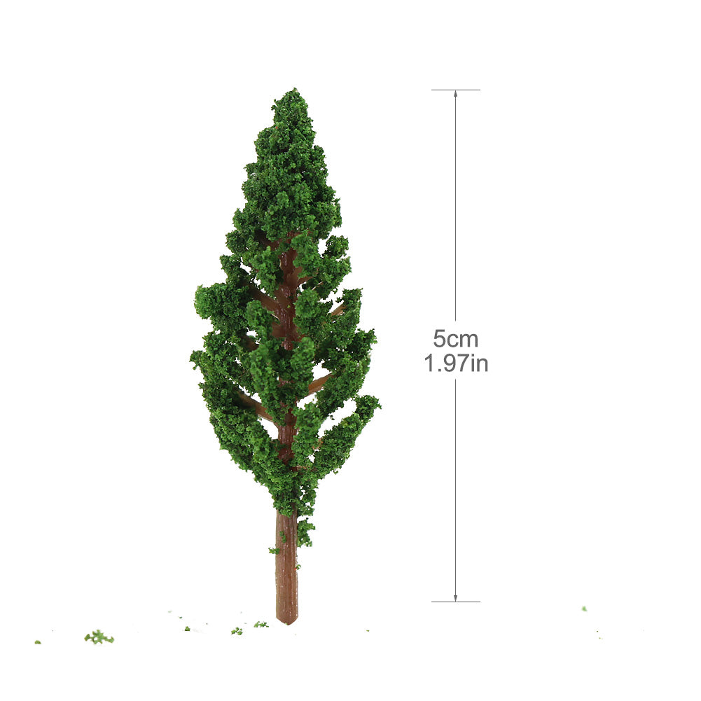 S5818 50pcs N Scale 1:150 Model Pine Trees Green Railway Layout 5cm